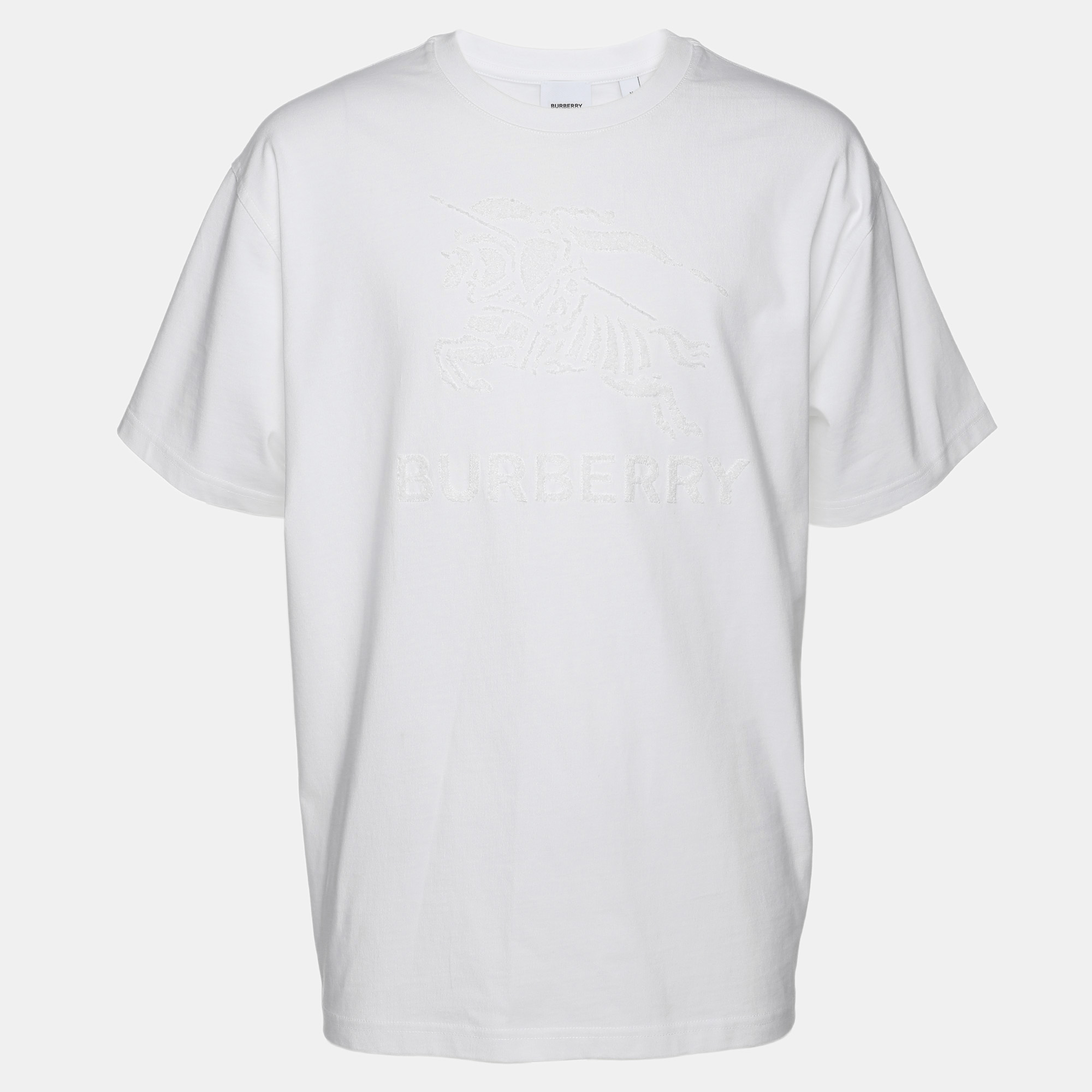 

Burberry White Cotton Logo T-Shirt M