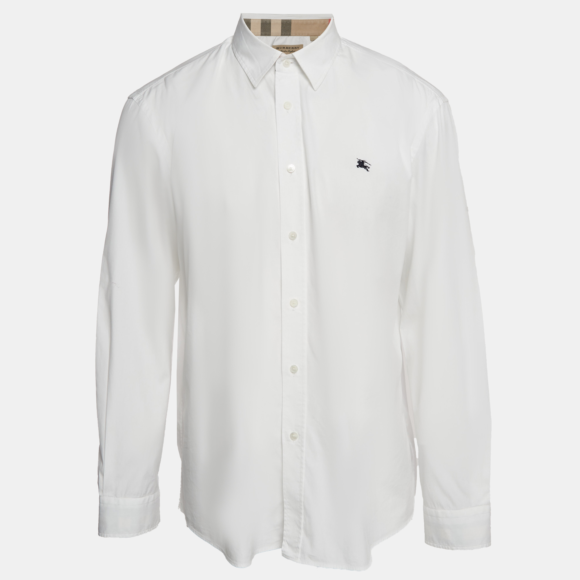 

Burberry White Poplin Button Front Shirt XXL