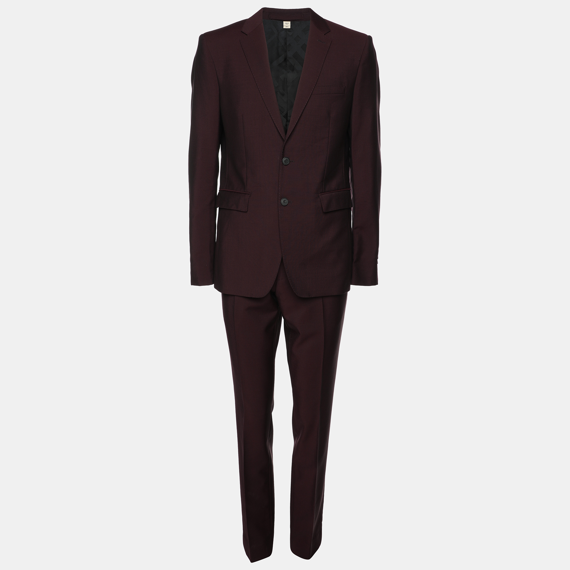 

Burberry Burgundy Wool Blend Suit M