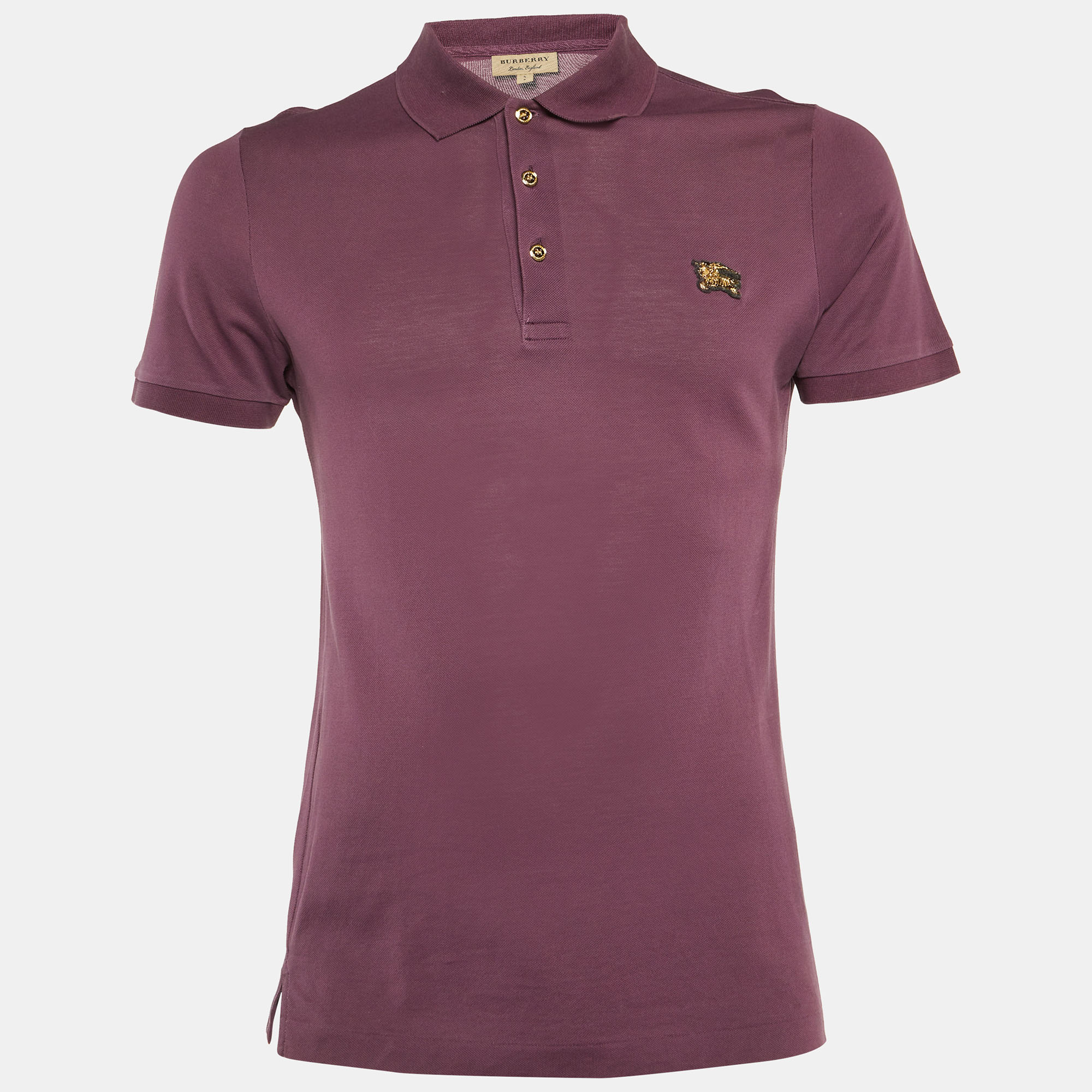 

Burberry Purple Cotton Pique Polo T-Shirt S