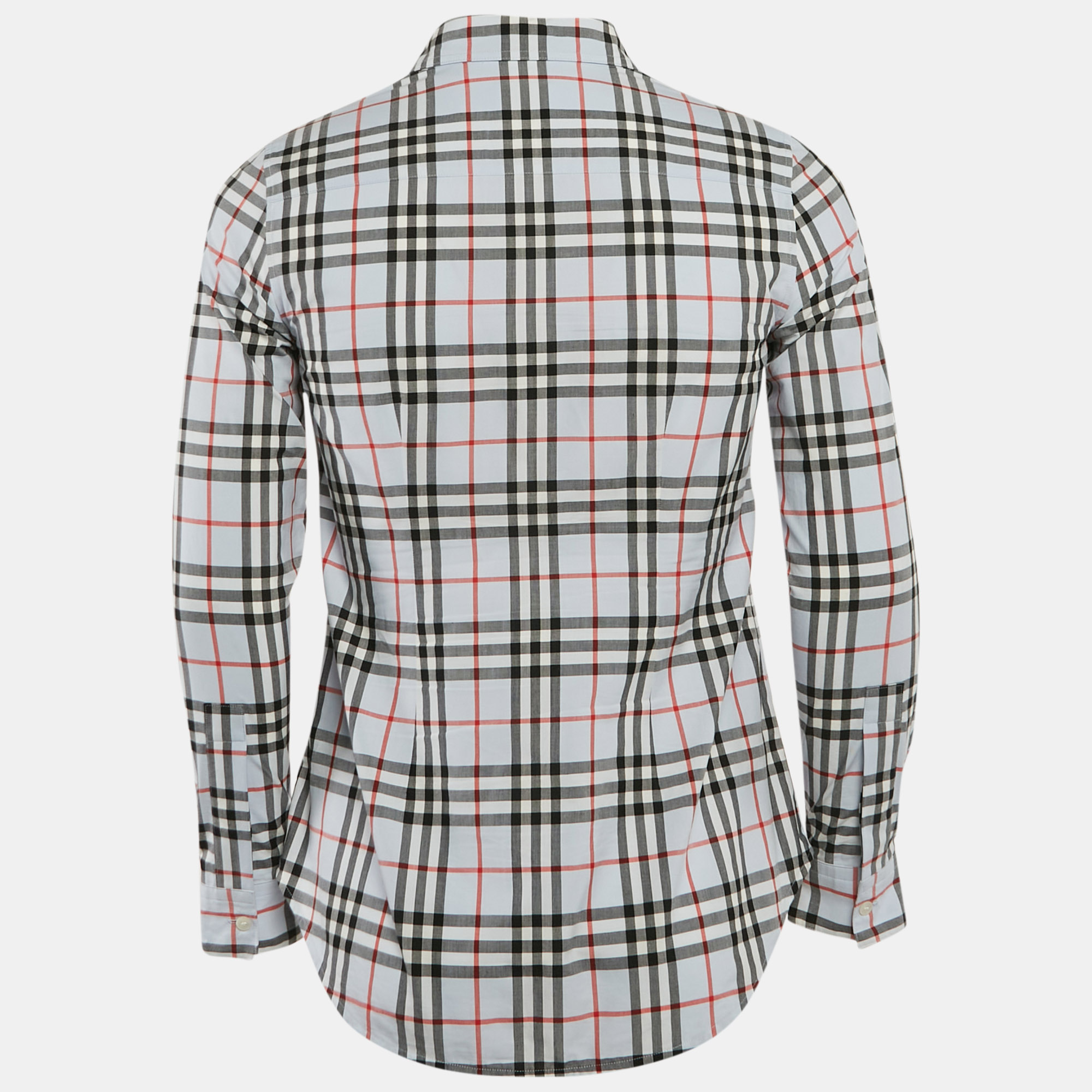 Burberry Blue Vintage Check Cotton Button-Down Shirt S 