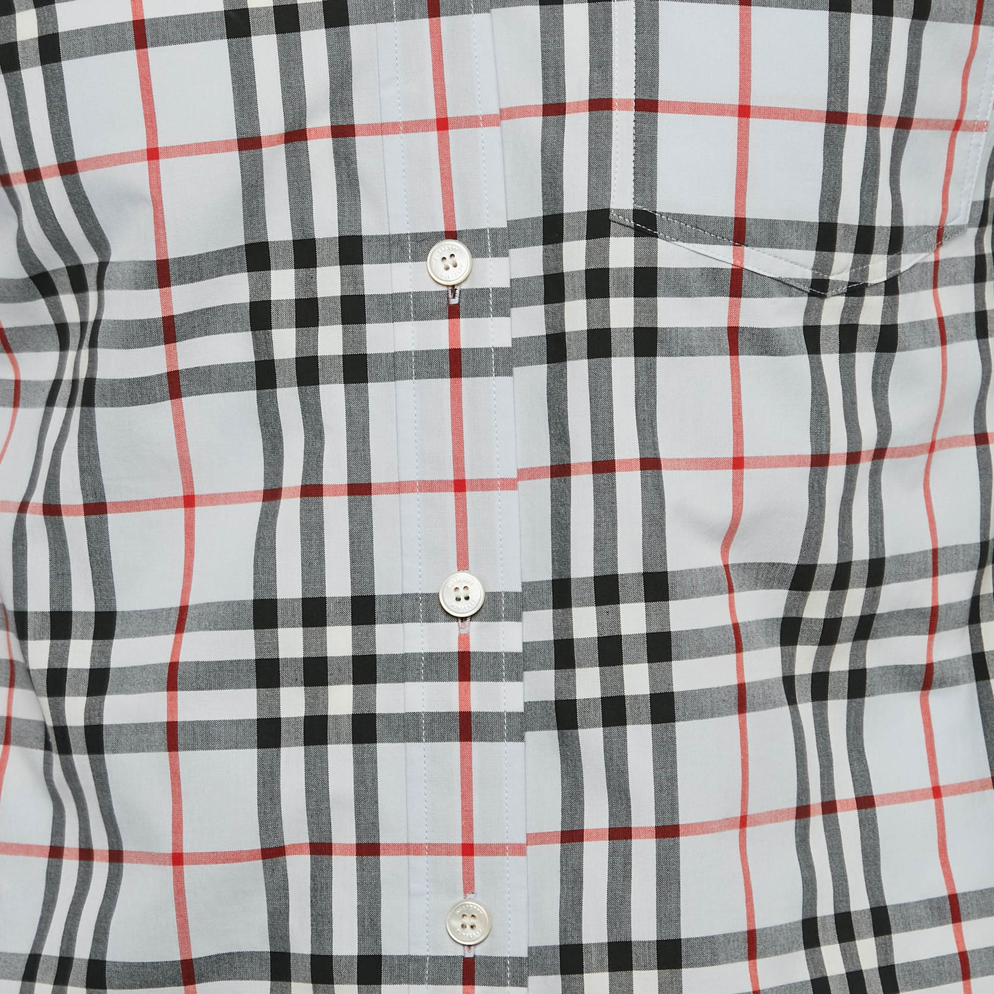 Burberry Blue Vintage Check Cotton Button-Down Shirt S 