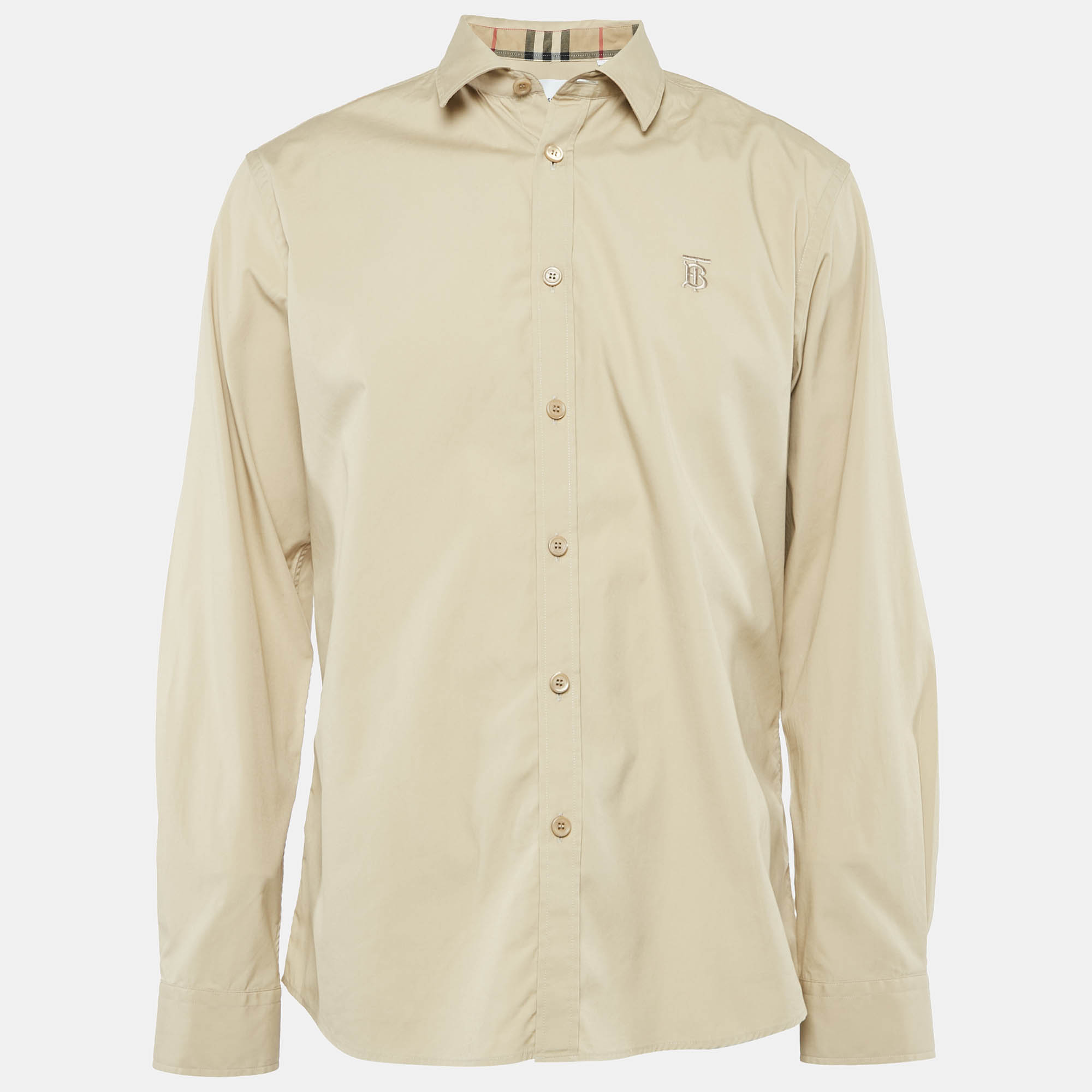 

Burberry Beige Stretch Poplin Long Sleeve Shirt XL