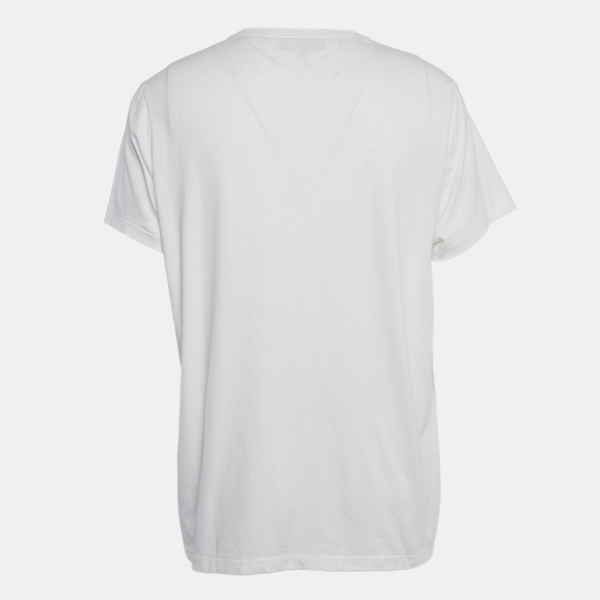 Burberry White Cotton Round Neck T-Shirt XXL 