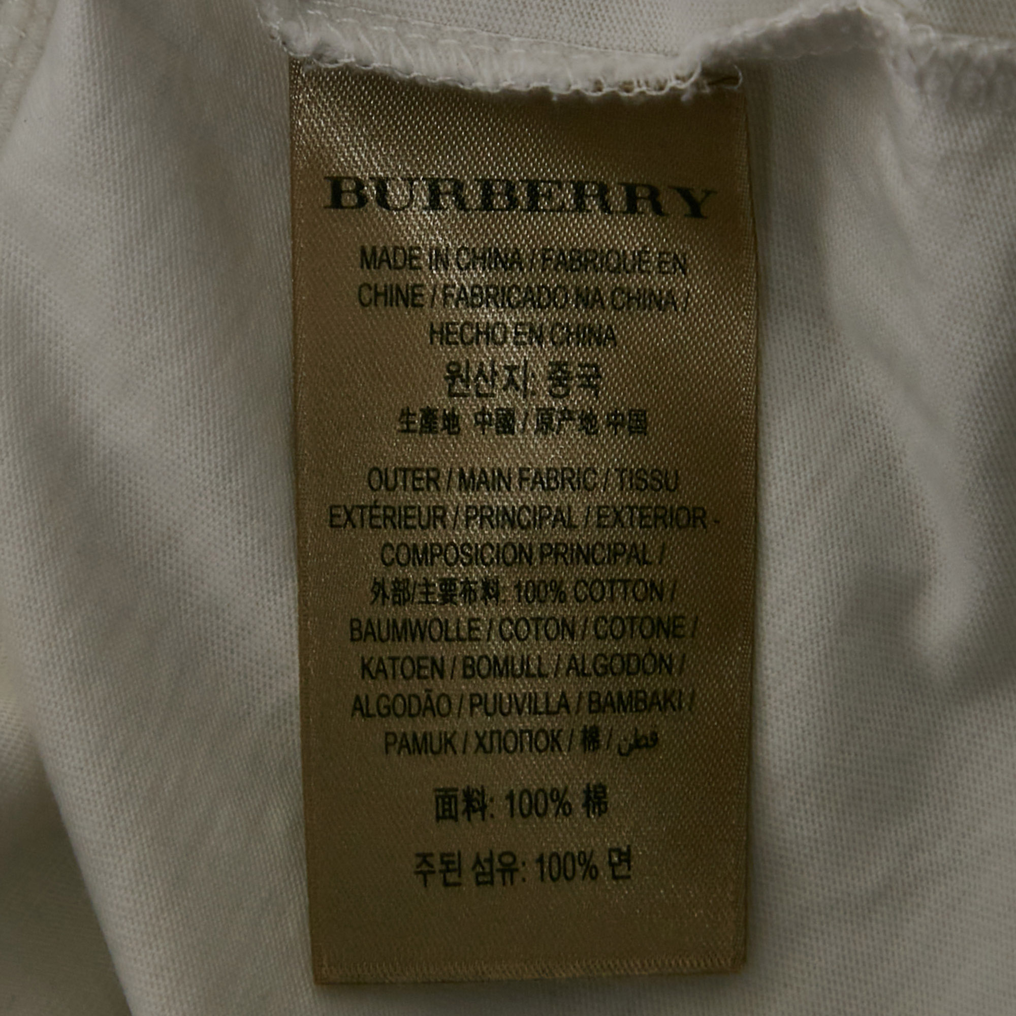 Burberry White Cotton Round Neck T-Shirt XXL 