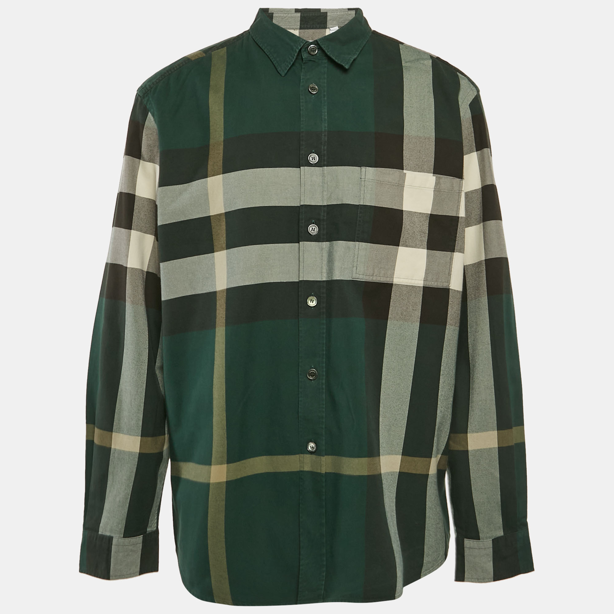 

Burberry Green Nova Check Cotton Button Front Shirt XXXL