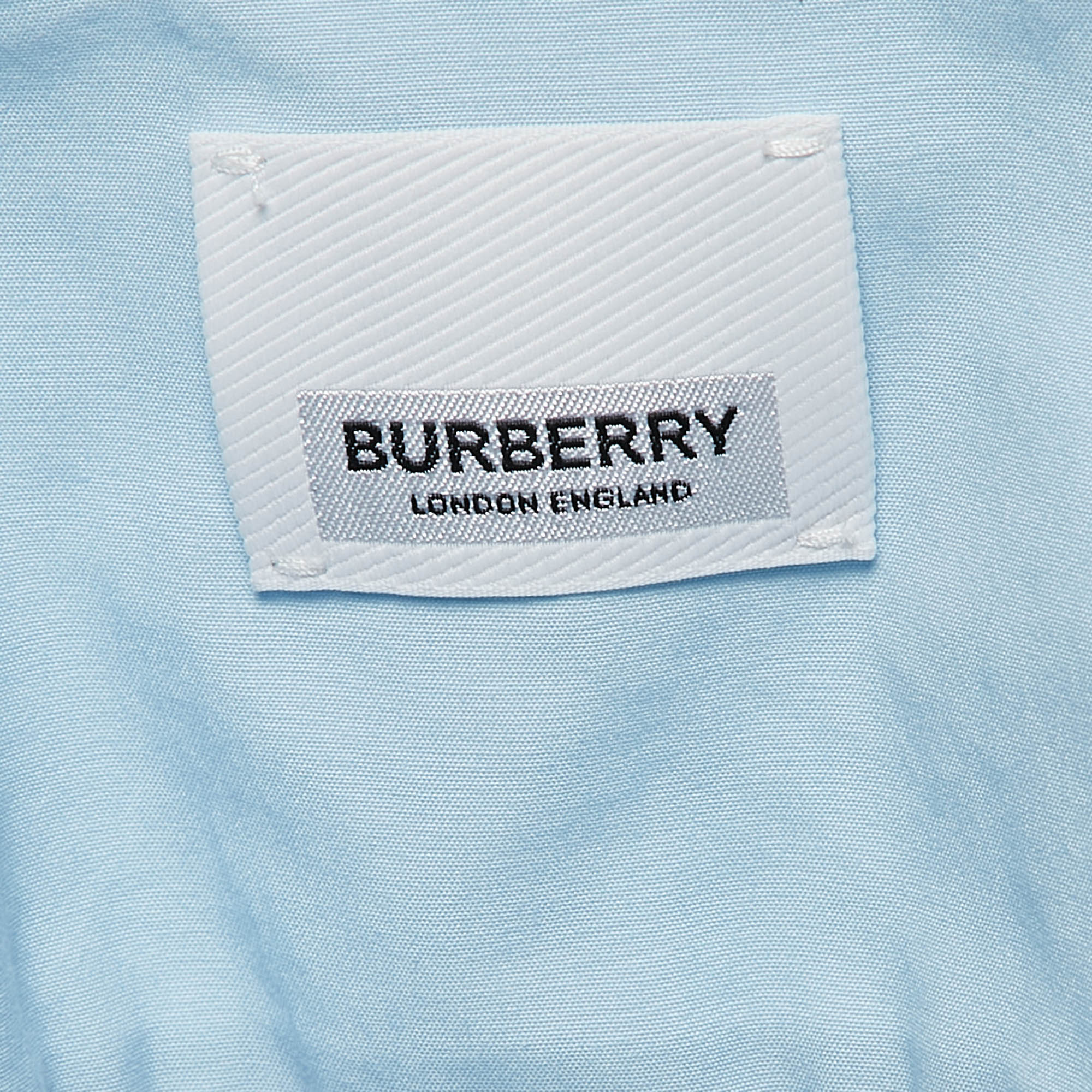 Burberry Blue Cotton Button Front Shirt XL 