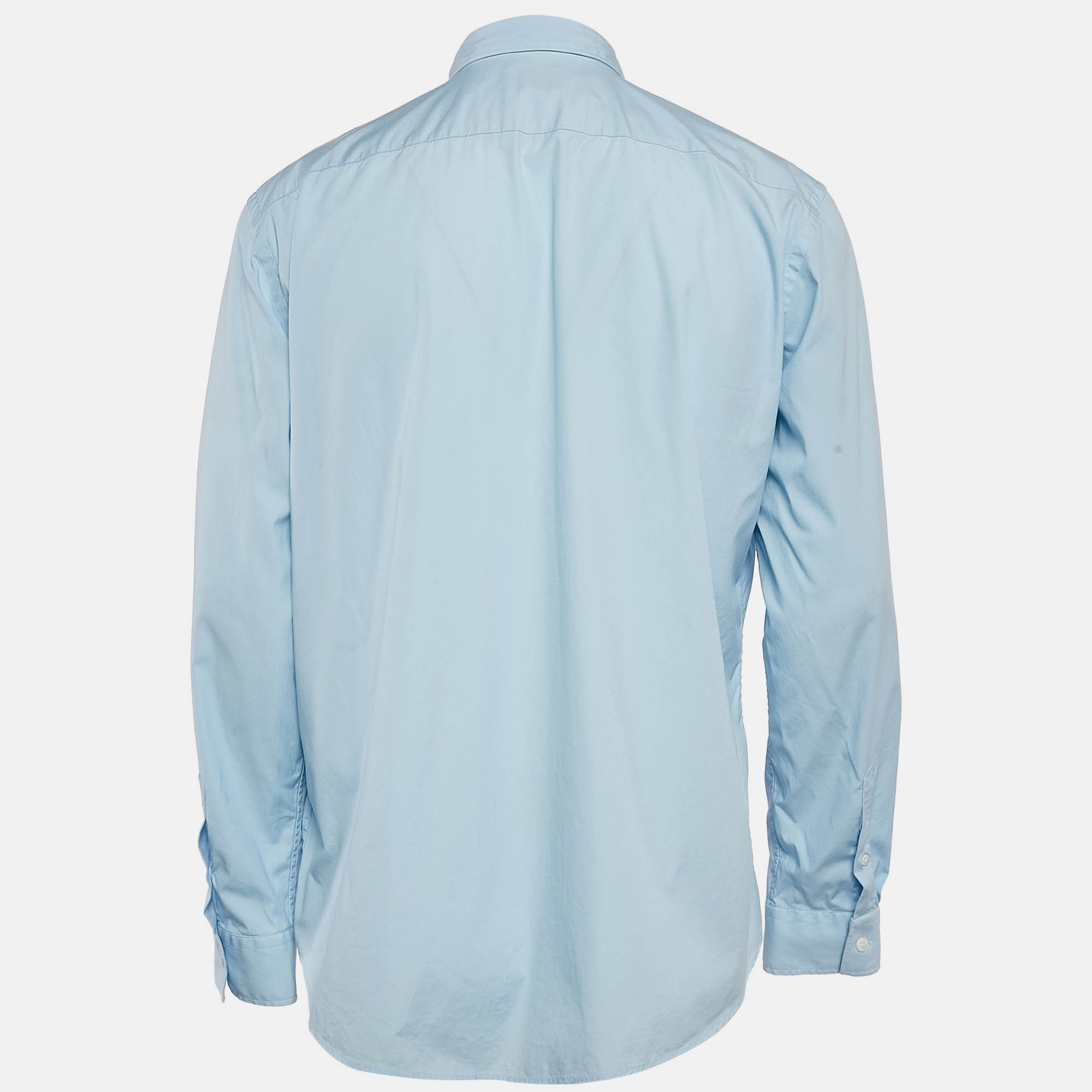 Burberry Blue Cotton Button Front Shirt XL 