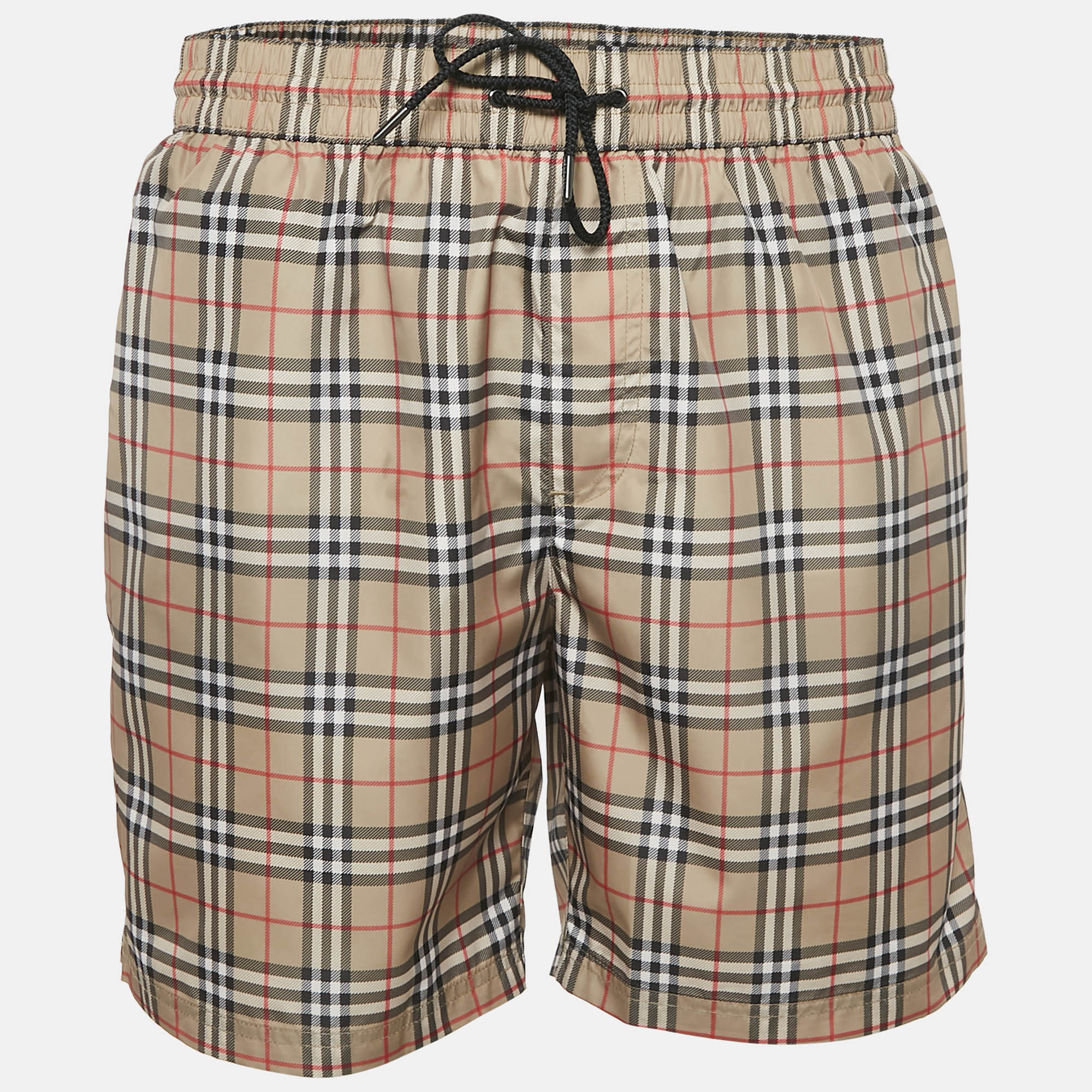 

Burberry Beige Checks Synthetic Swim Shorts L