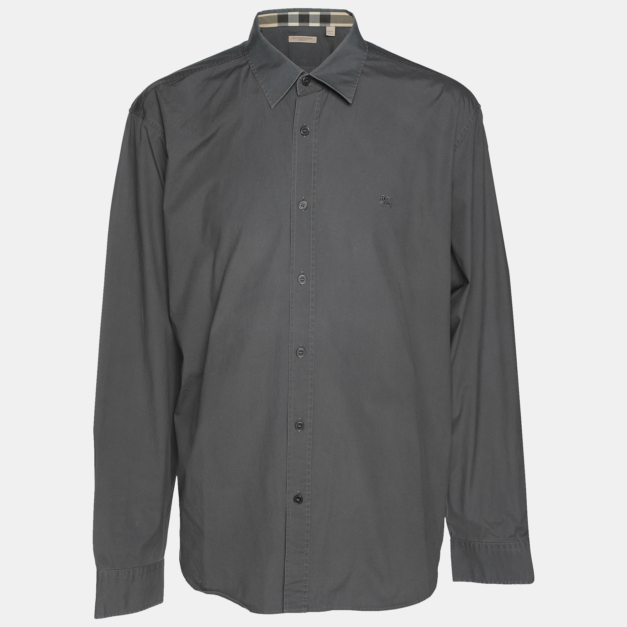 

Burberry Grey Cotton Button Front Full Sleeve Shirt