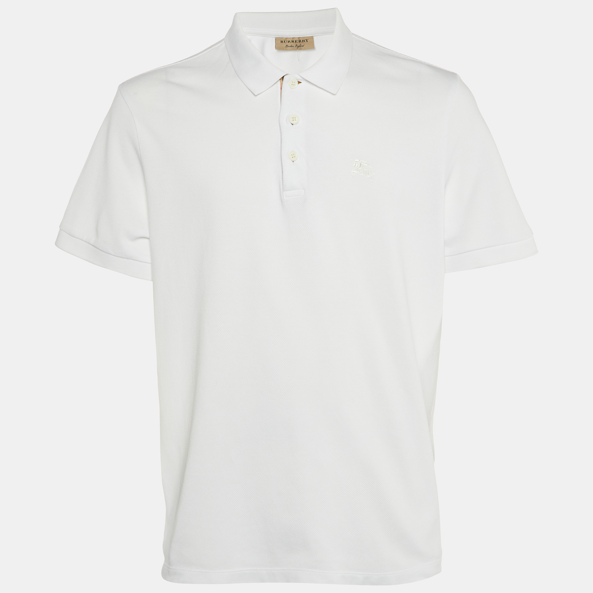 

Burberry White Cotton Hartford Polo T-Shirt XXL
