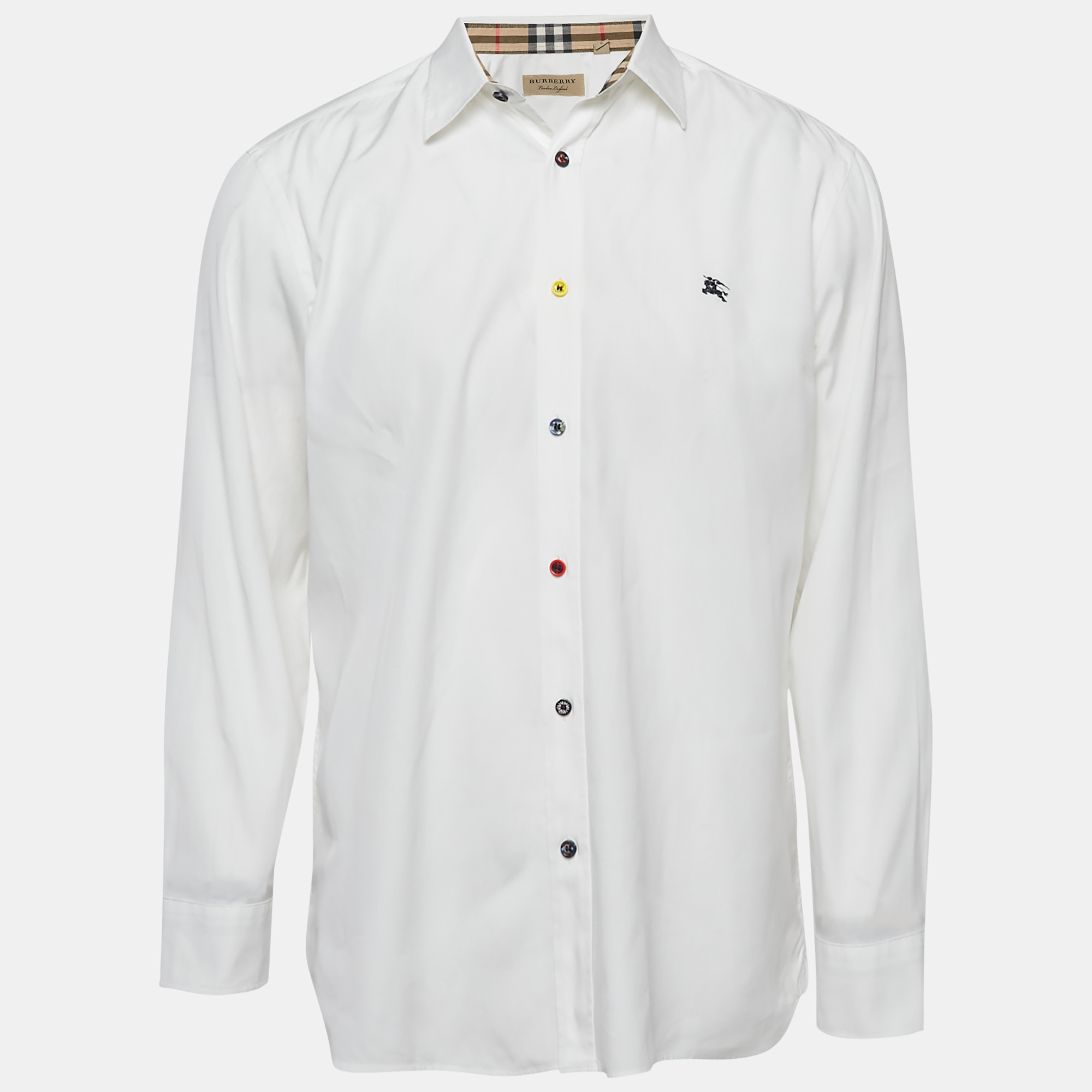 

Burberry White Cotton Button Front Shirt L