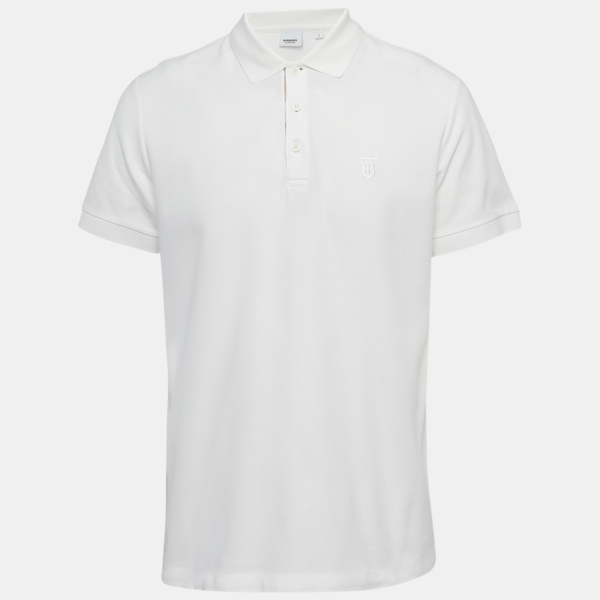 

Burberry White Cotton Pique Polo T-Shirt L