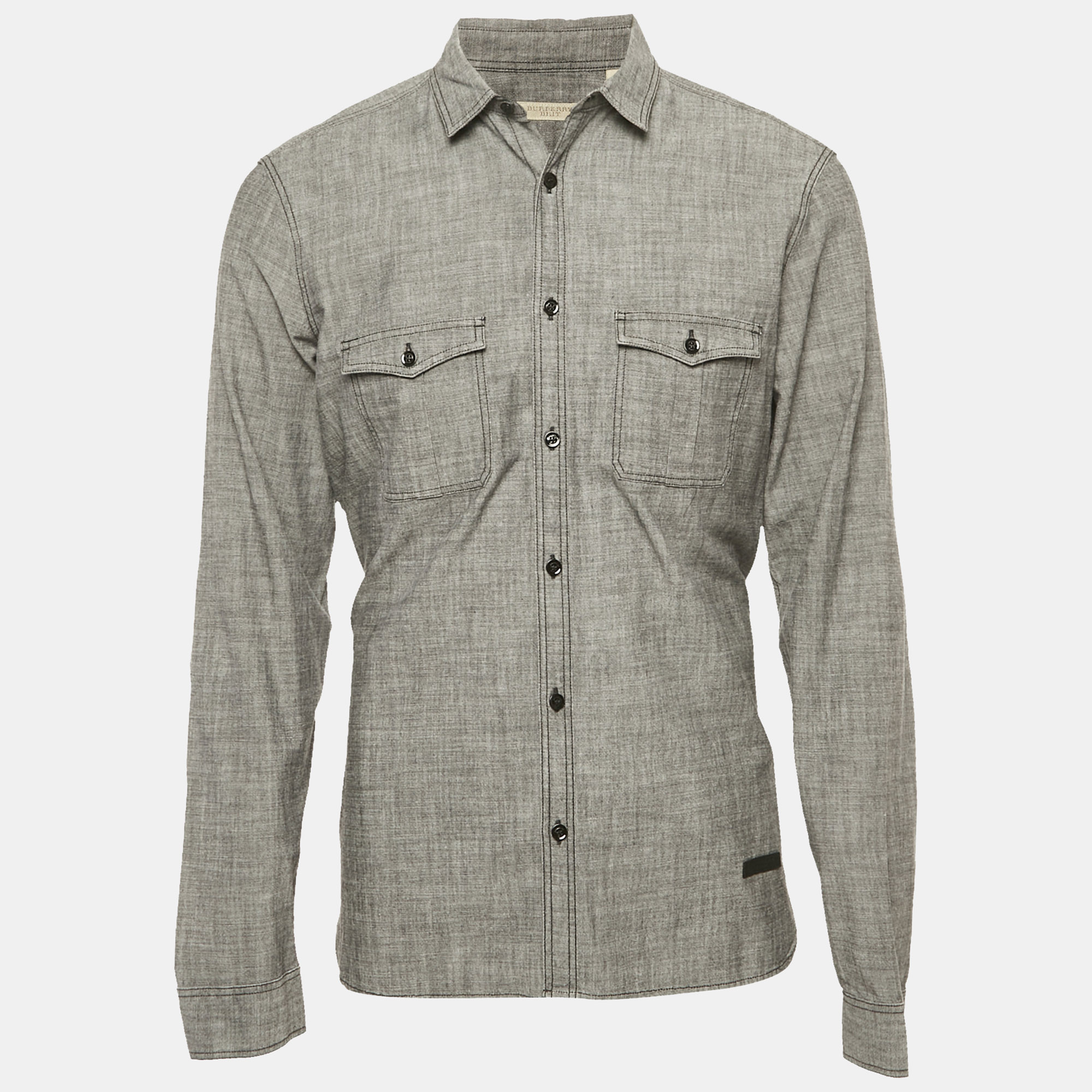 

Burberry Grey Chambray Long Sleeve Shirt L