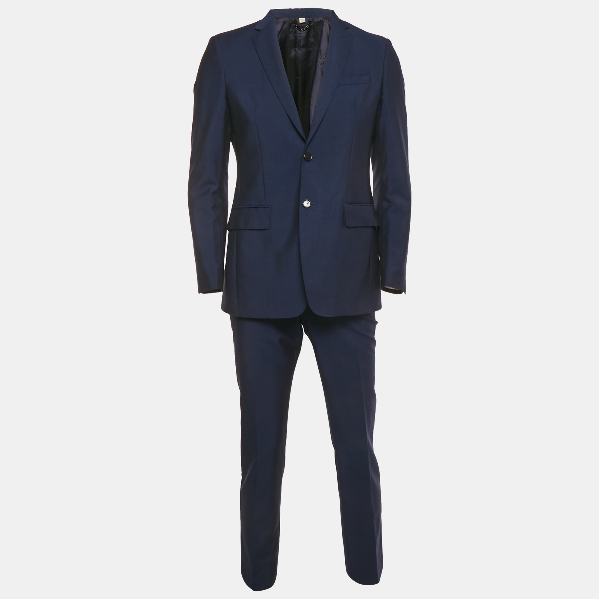 

Burberry Navy Blue Wool Single Breasted Regular Suit S