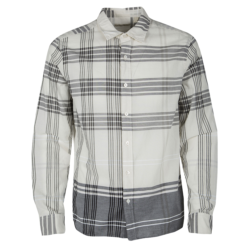 Burberry Brit Multicolor Checked Cotton Button Front Long Sleeve Shirt
