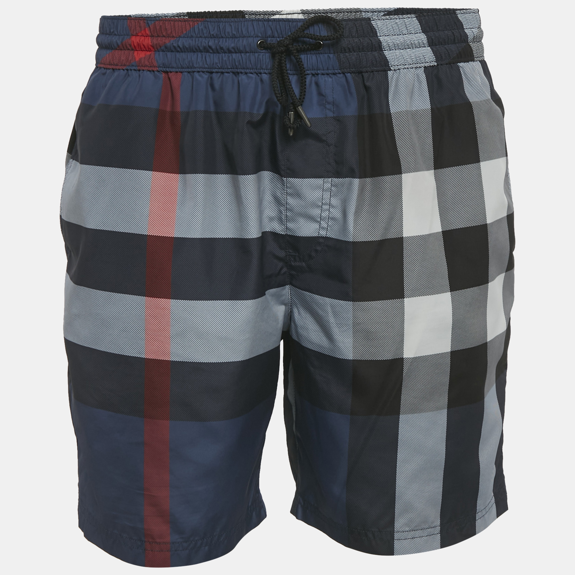 

Burberry Blue Checks Synthetic Swim Shorts L