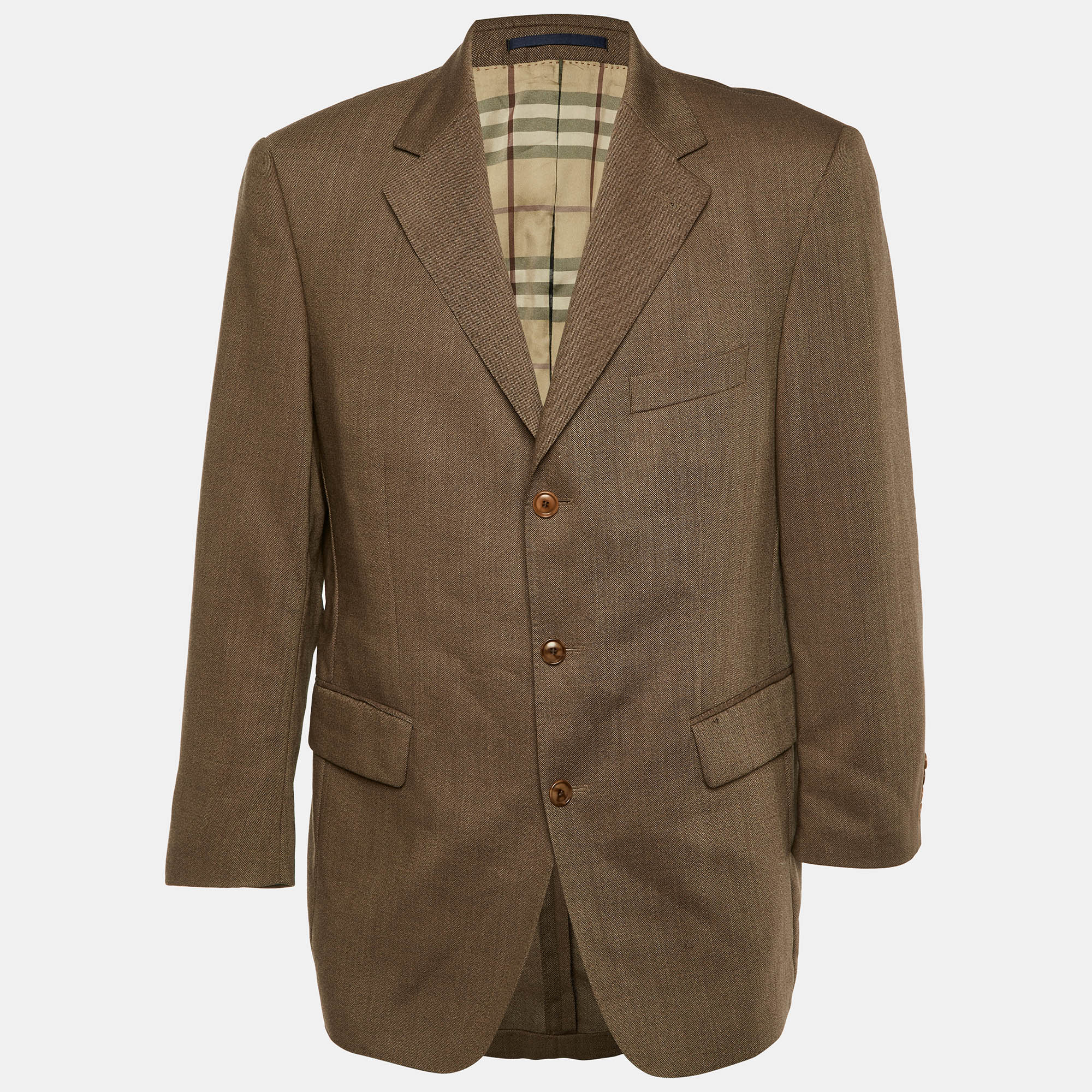 

Burberry Vintage Brown Wool Luzern Tailored Blazer XL
