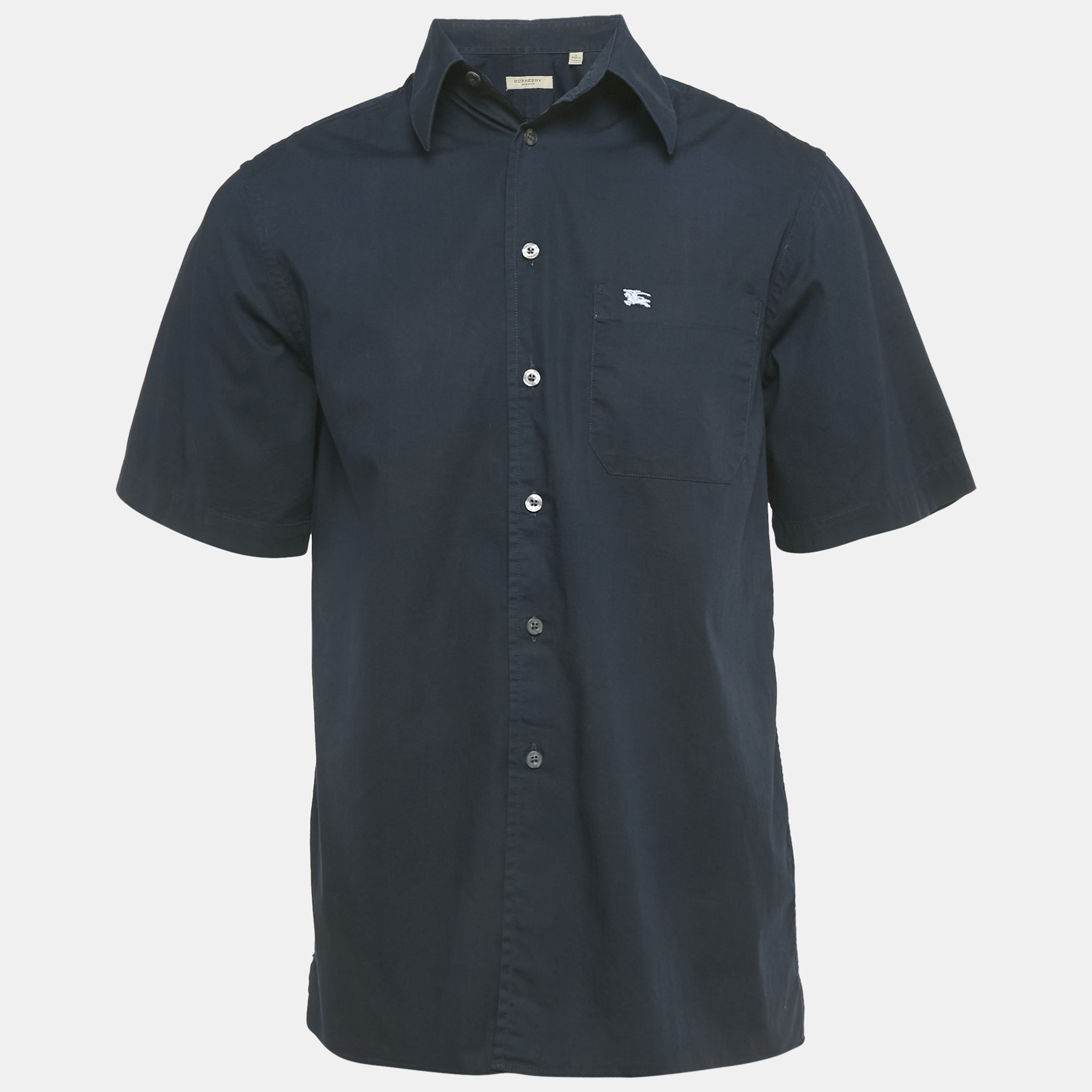 

Burberry Navy Blue Cotton Short Sleeve Shirt L