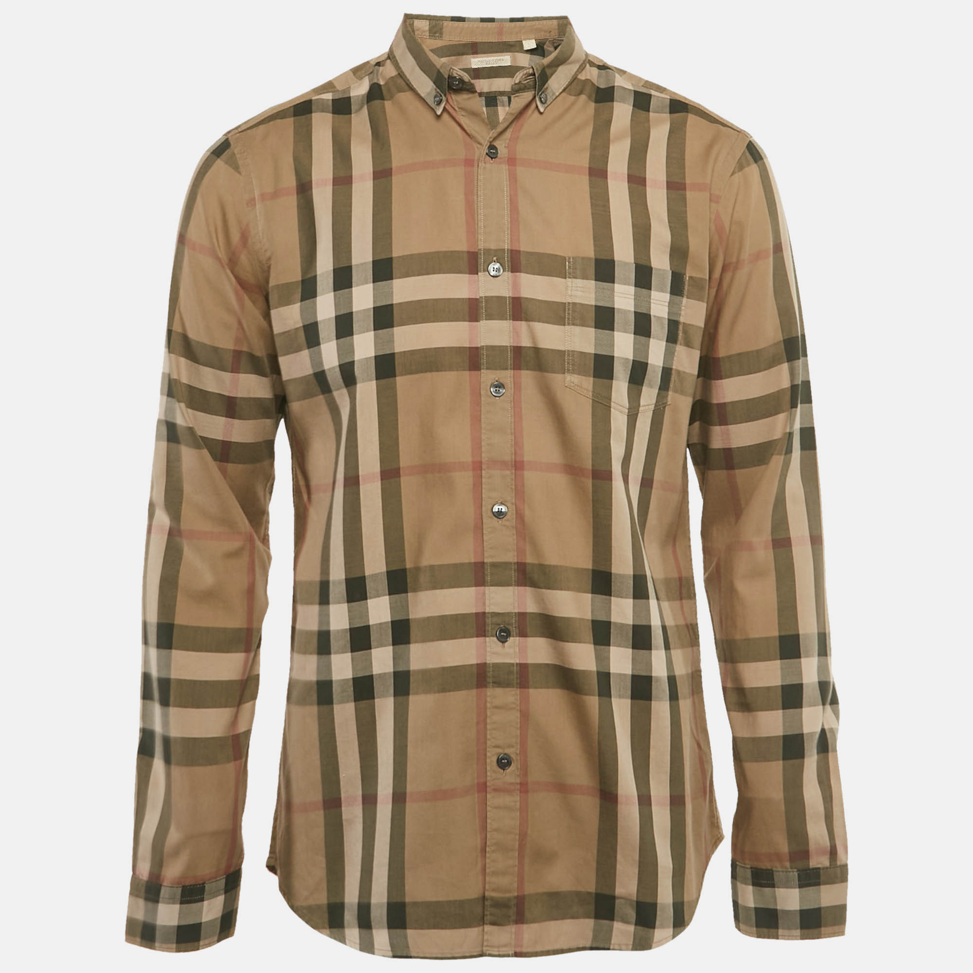 

Burberry Brown Checked Cotton Full Sleeve Shirt L