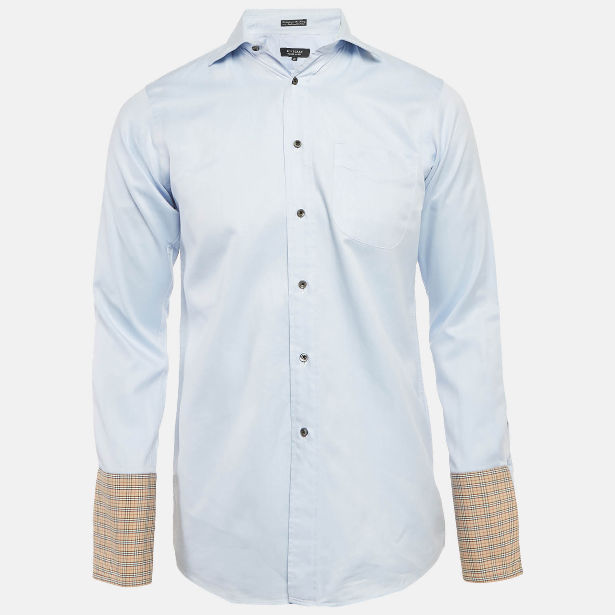 

Burberry Blue Gabardine Long Sleeve Shirt S