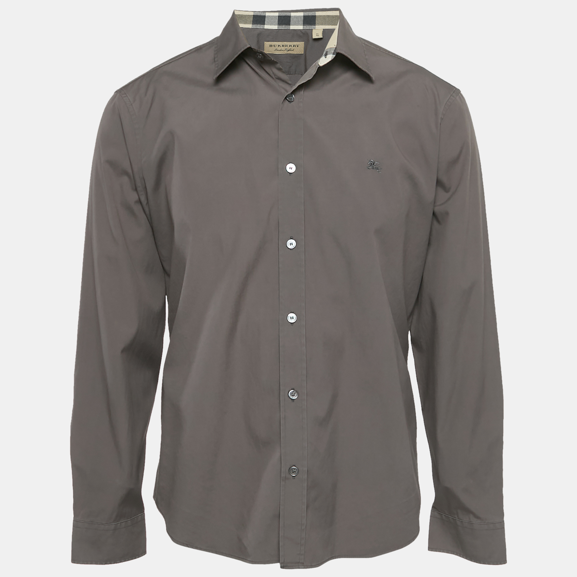 

Burberry Grey Cotton Long Sleeve Shirt XL