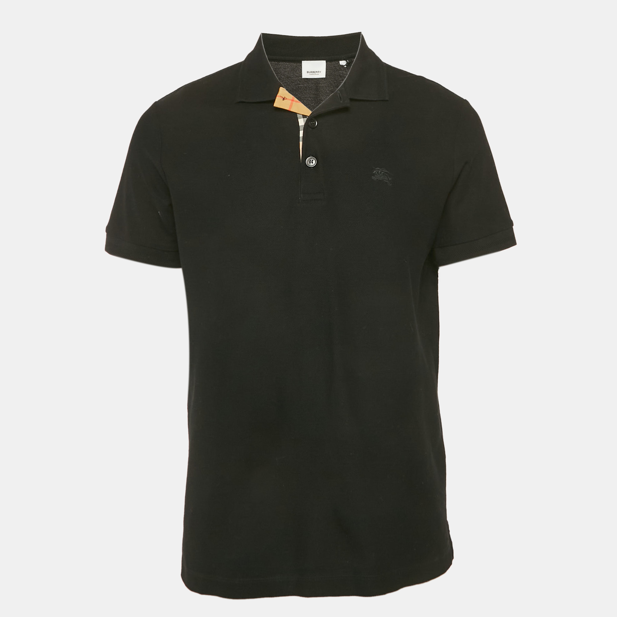 

Burberry Black Pique Jersey Polo T-Shirt M