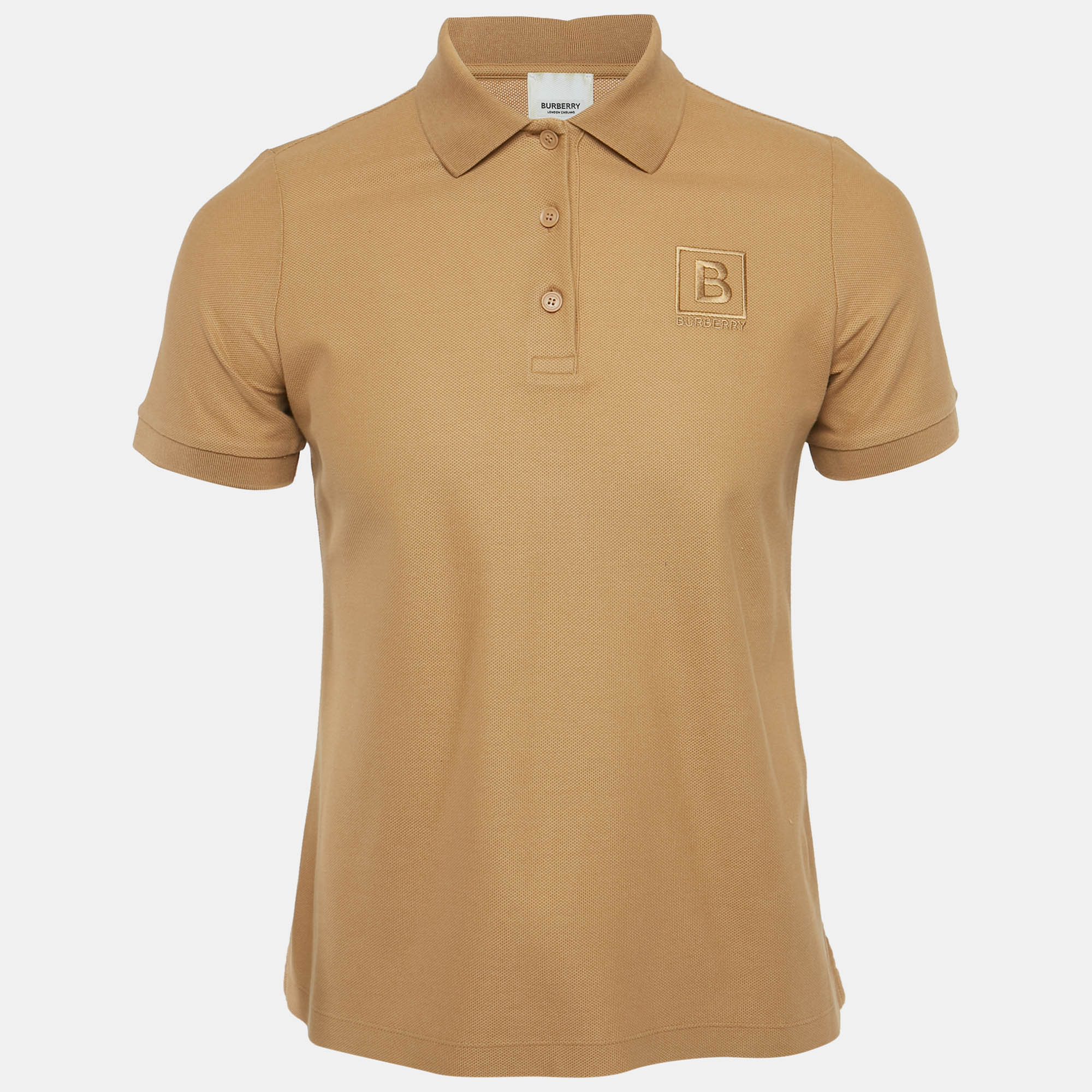 

Burberry Brown Logo Embroidered Pique Polo T-Shirt M