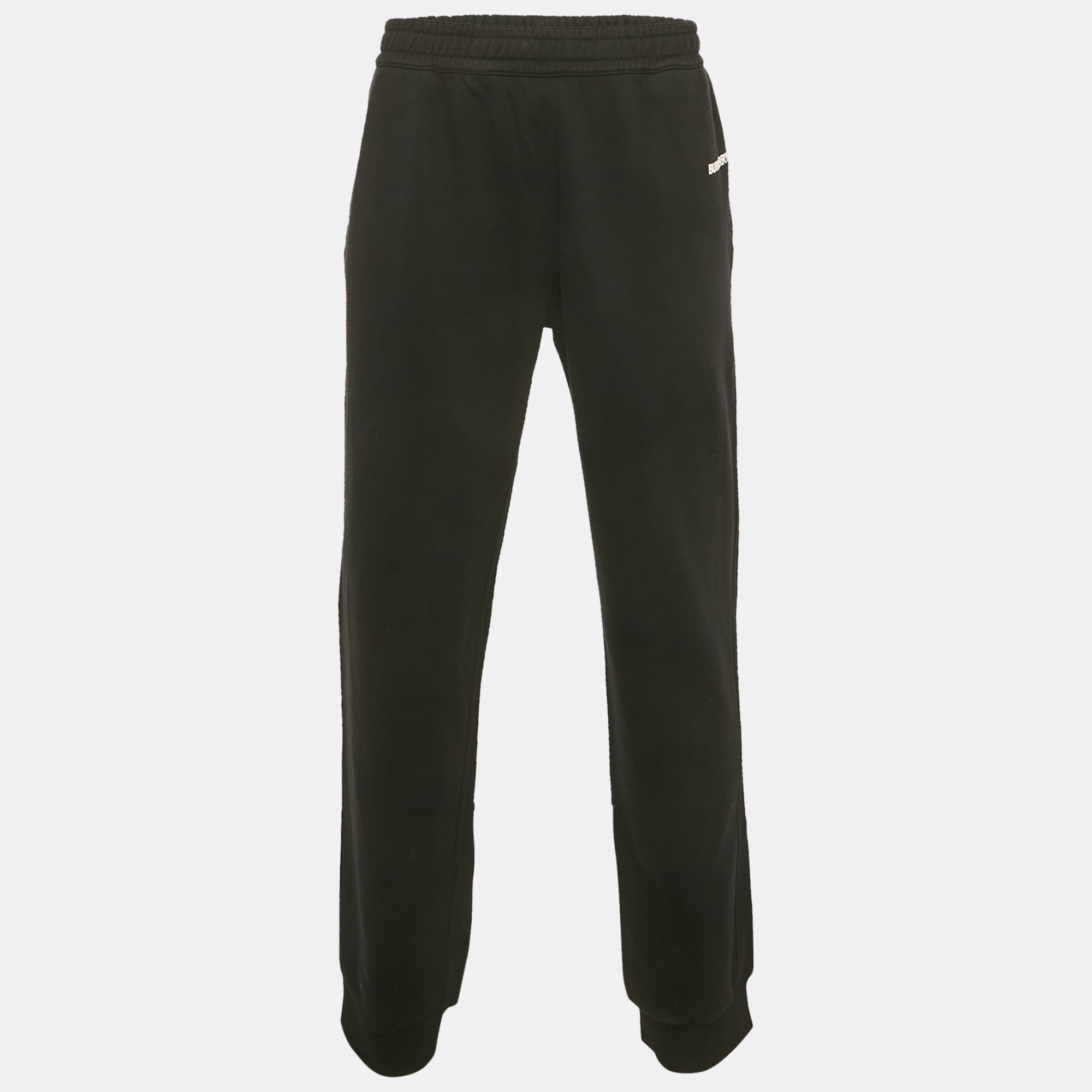 

Burberry Black Logo Print Cotton Joggers XXL