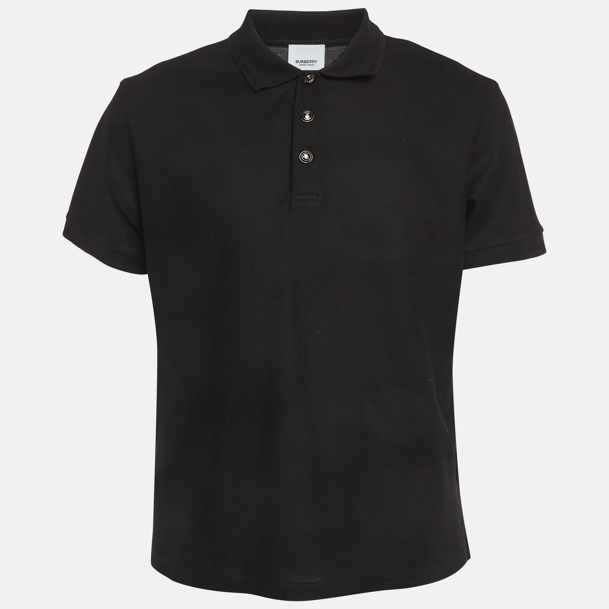 

Burberry Black Cotton Pique Polo T-Shirt XL