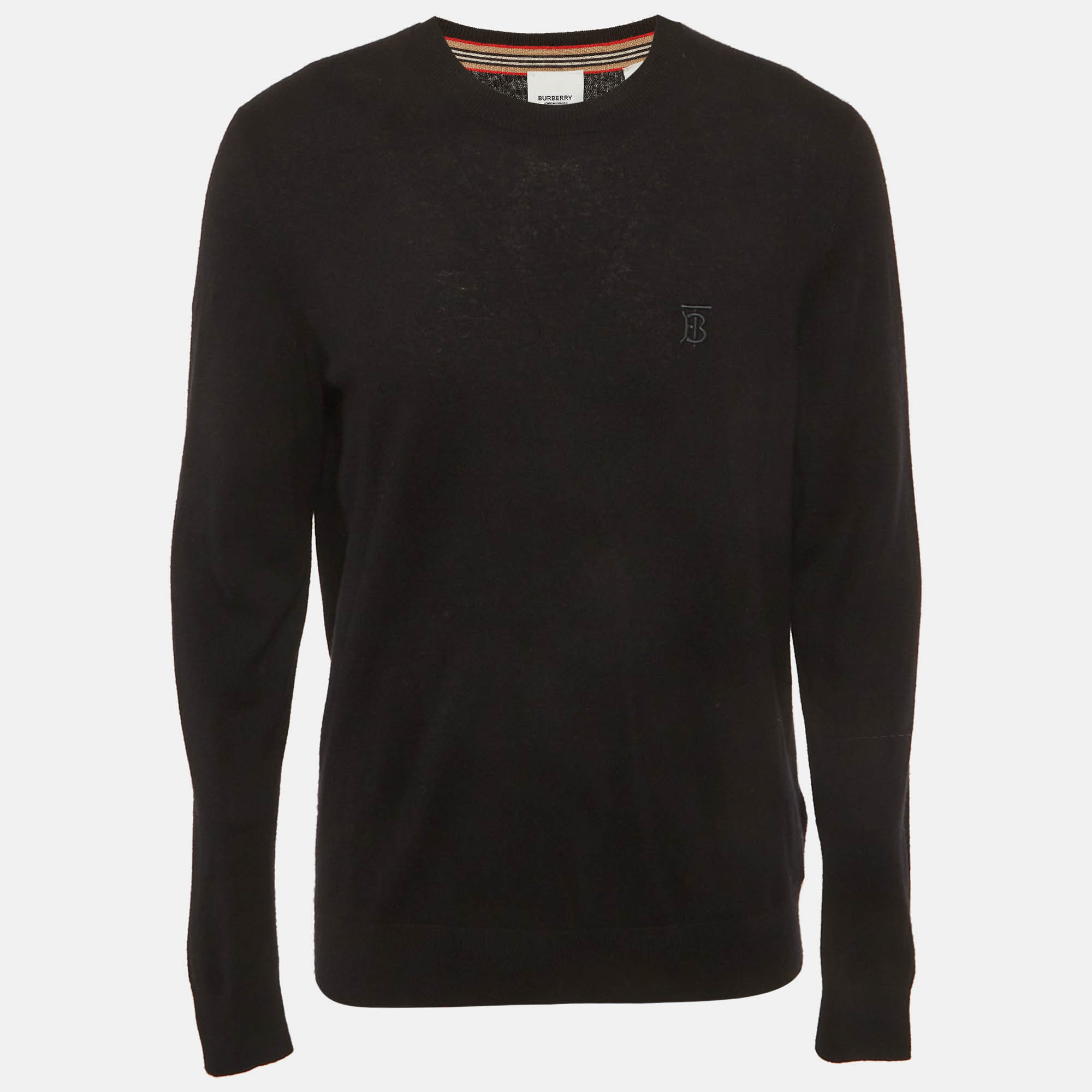 

Burberry Black Cashmere Knit Crewneck Sweater L