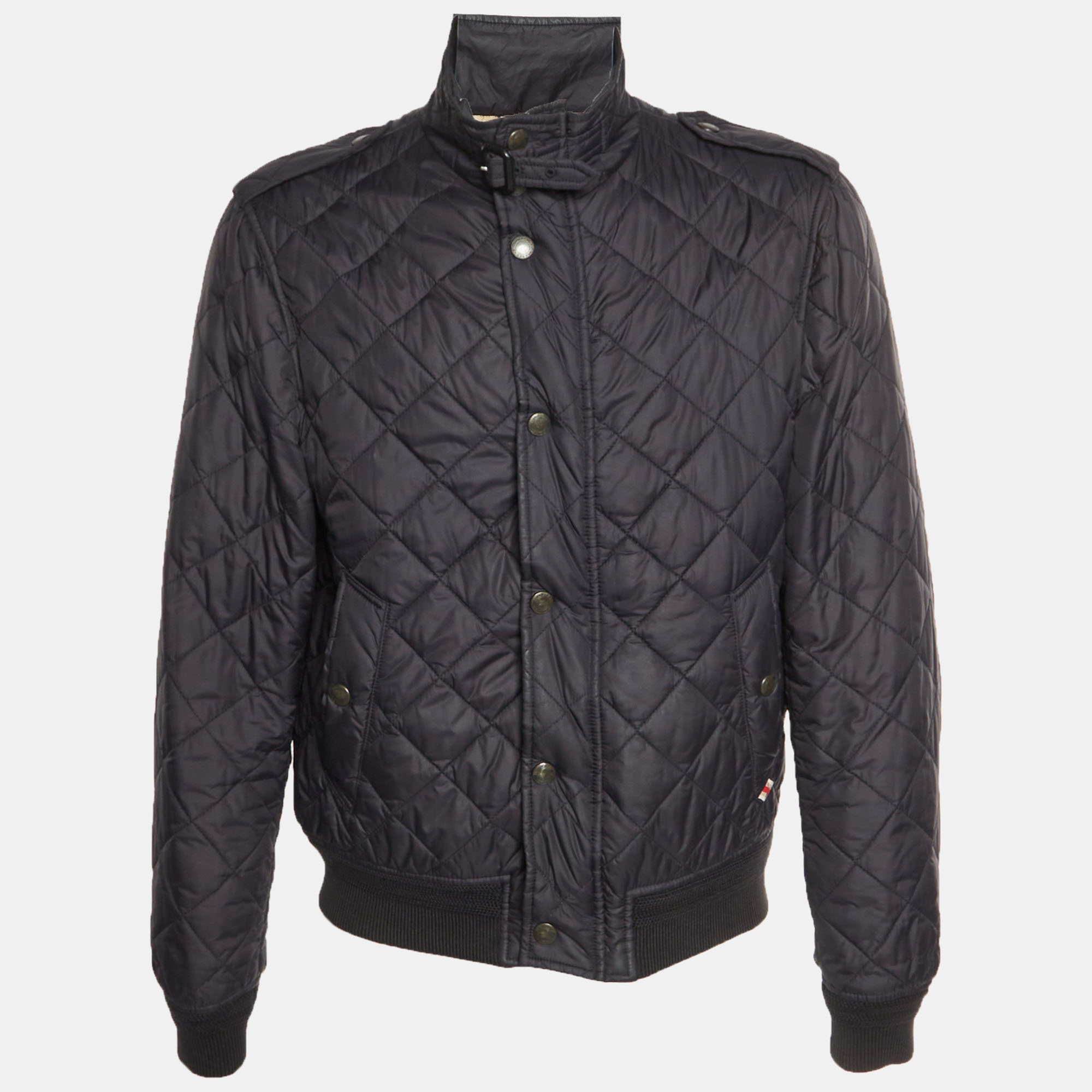 

Burberry Black Diamond Quilted Nylon Bomber Jacket L