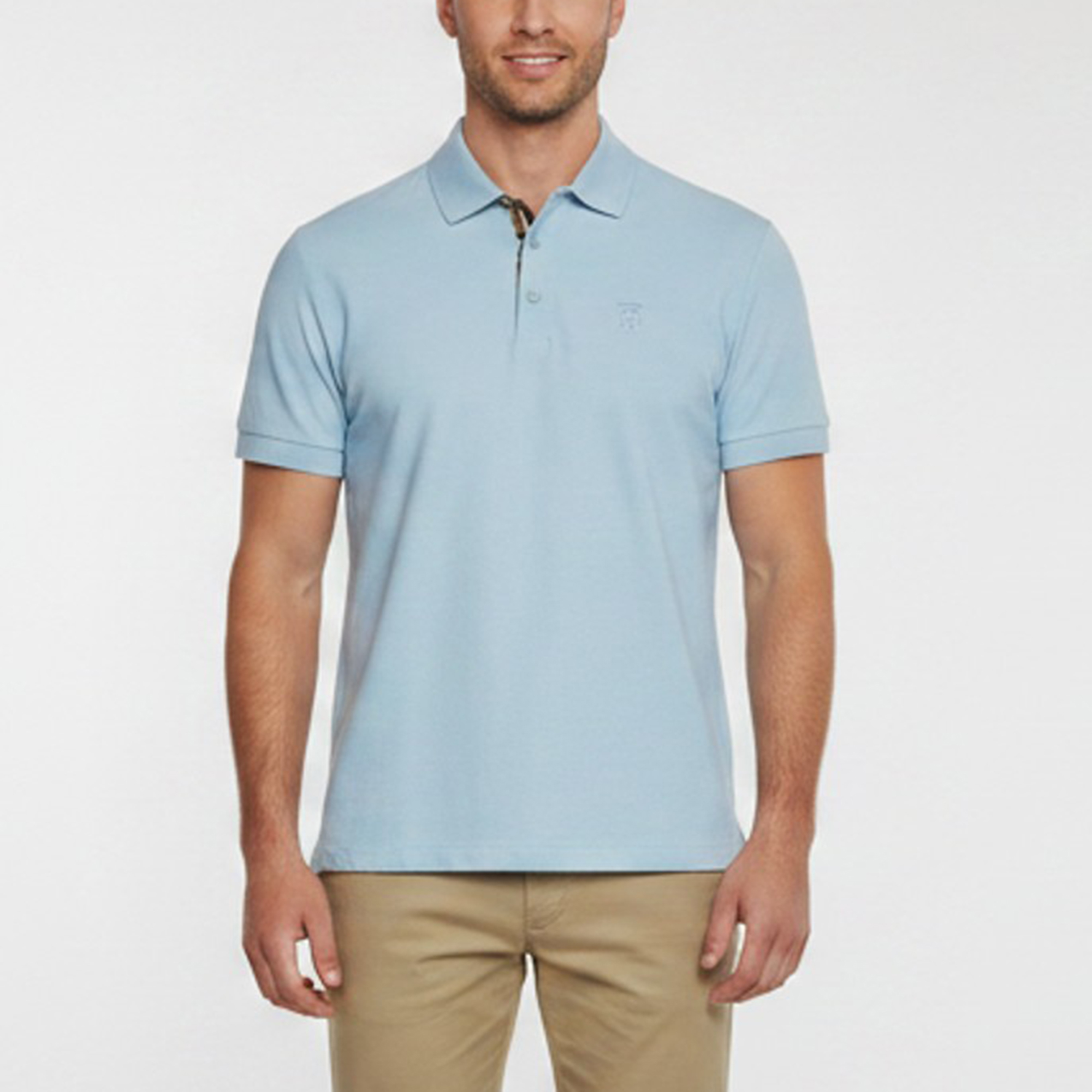 

Burberry Blue Logo Embroidered Cotton Pique Polo T-Shirt M