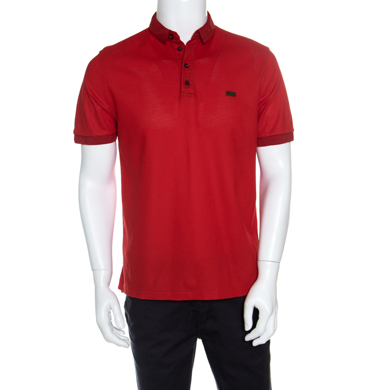 burberry red polo