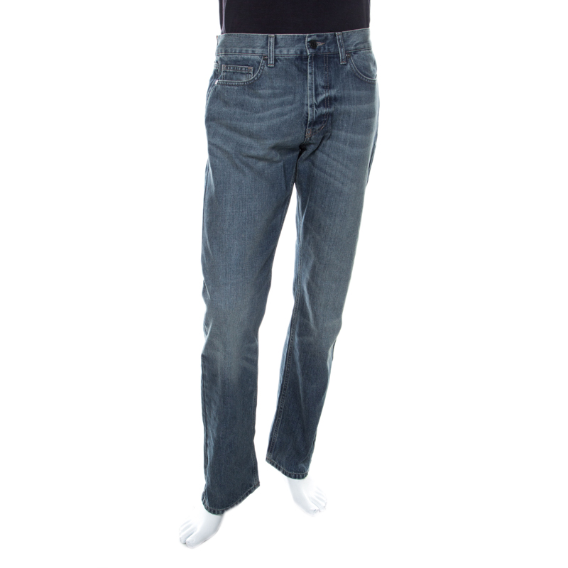 Pre Owned Burberry Dark Blue Regular Fit Denim Jeans M
