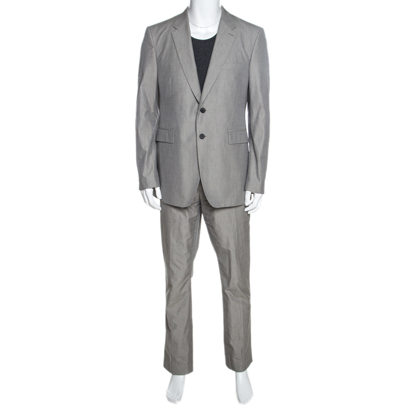 Burberry Grey Cotton Knit Regular Fit Suit XXL Burberry | TLC