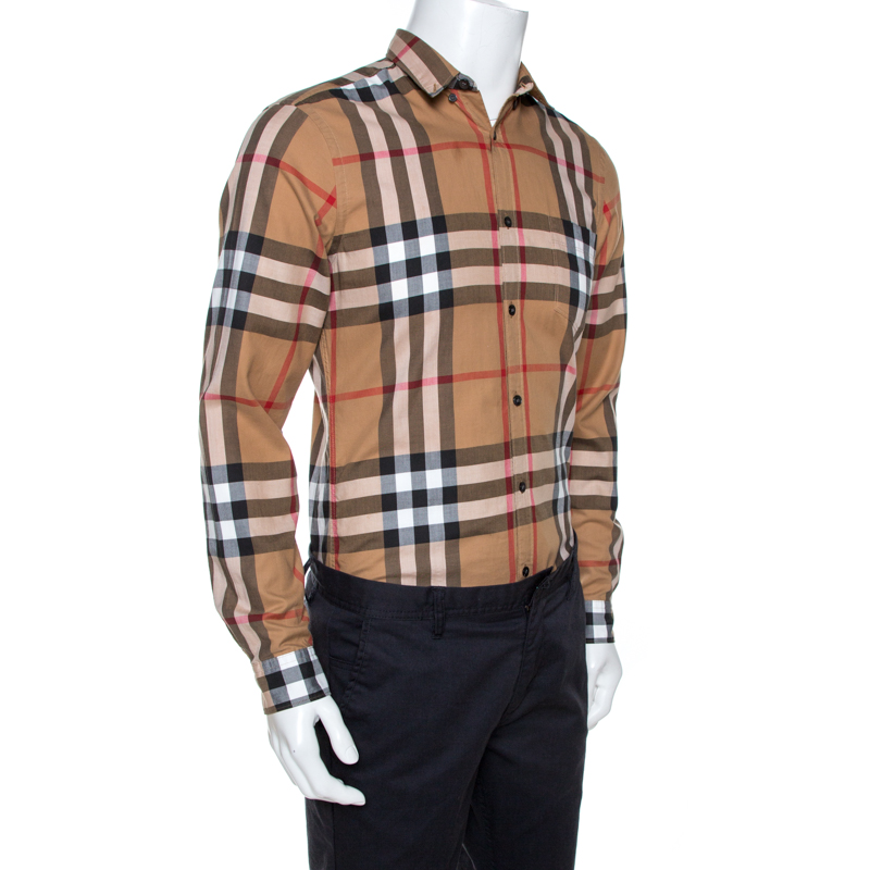 

Burberry Brit Beige Nova Check Cotton Button Down Shirt