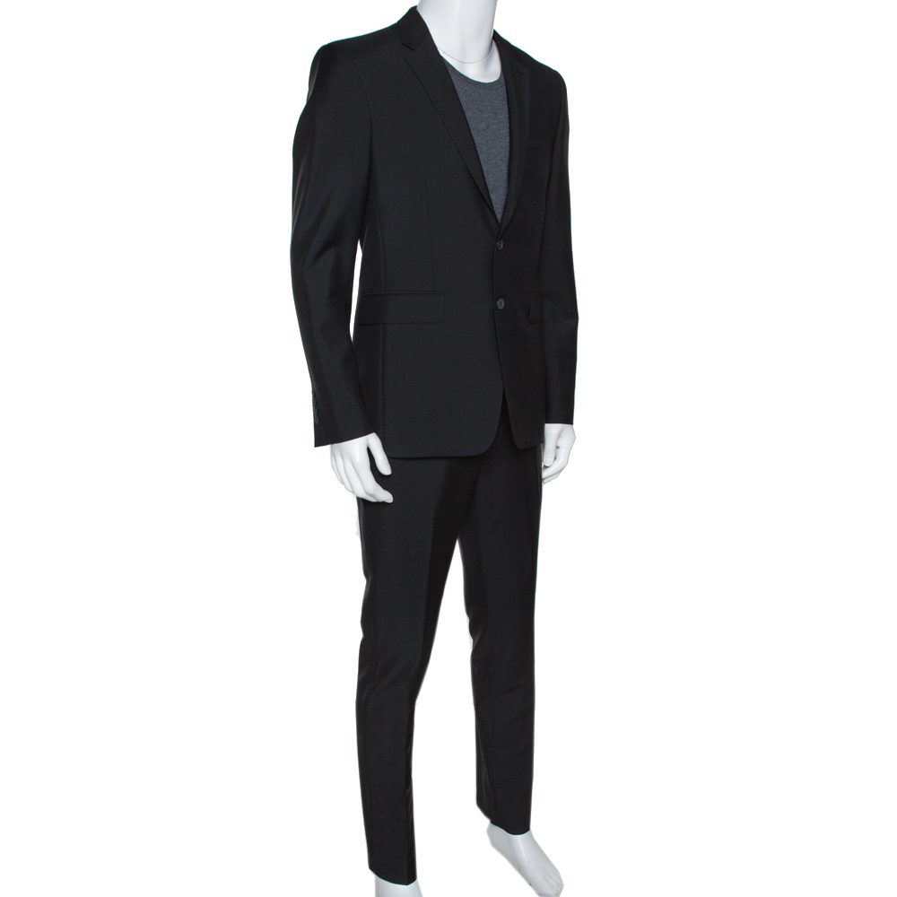 

Burberry Black Mohair Wool Tailored Suit