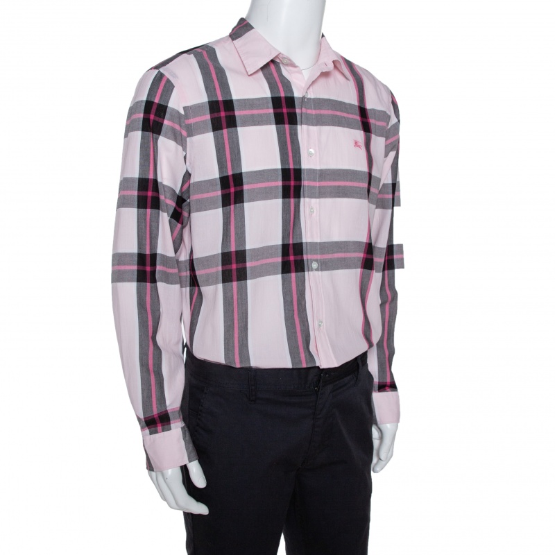 

Burberry Pink Cotton Exploded Check Button Front Shirt