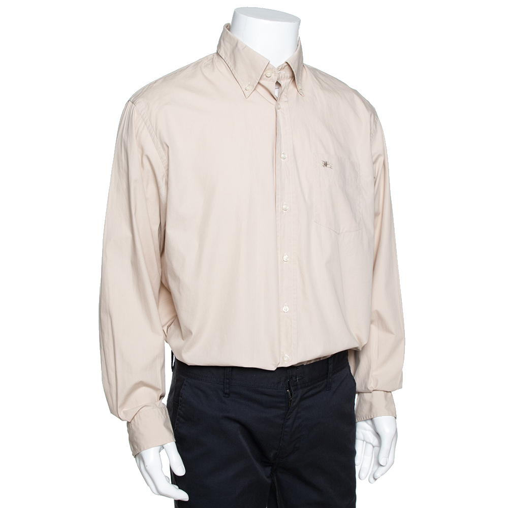 

Burberry Beige Cotton Button Down Long Sleeve Shirt