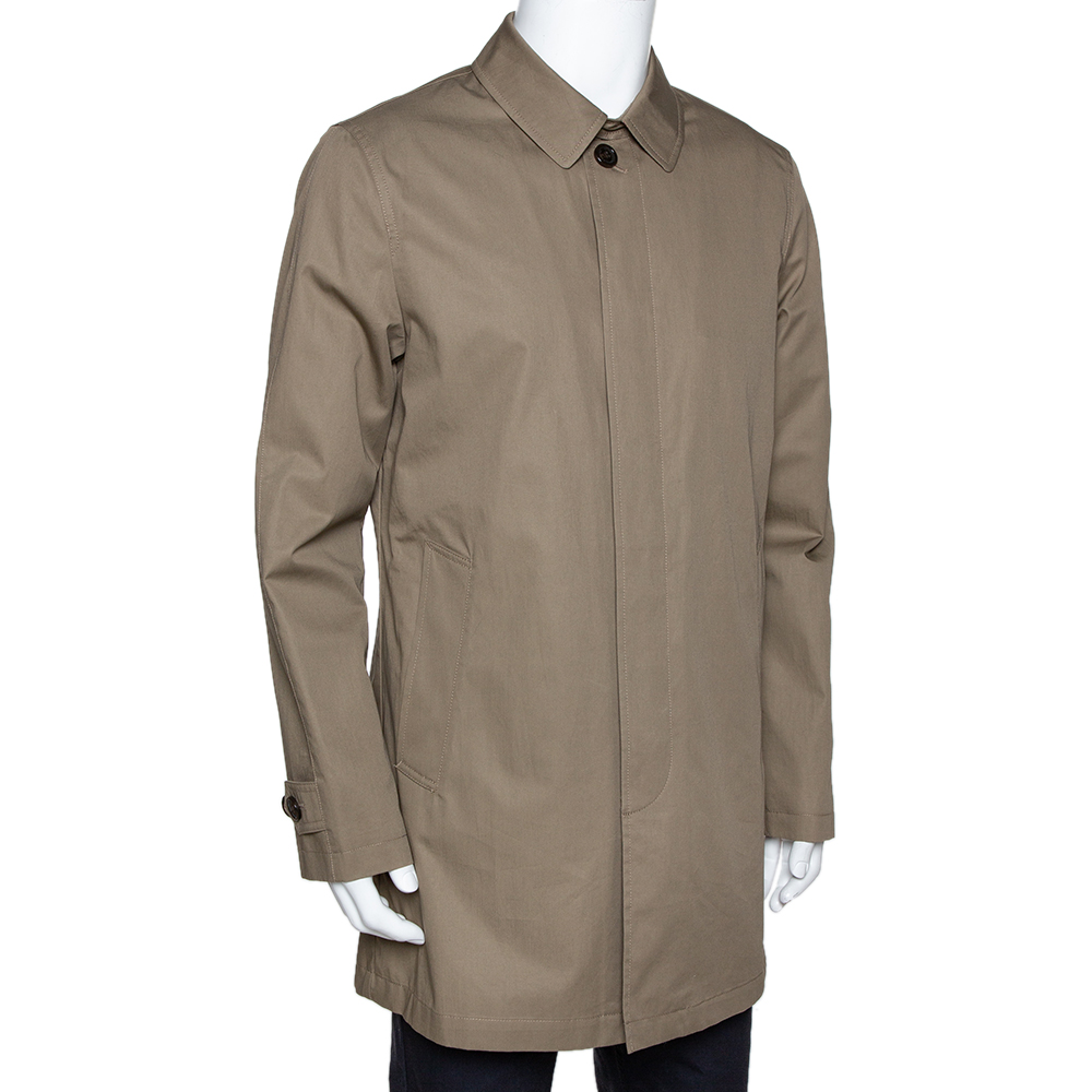 

Burberry Brit Khaki Cotton Button Front Car Coat, Beige