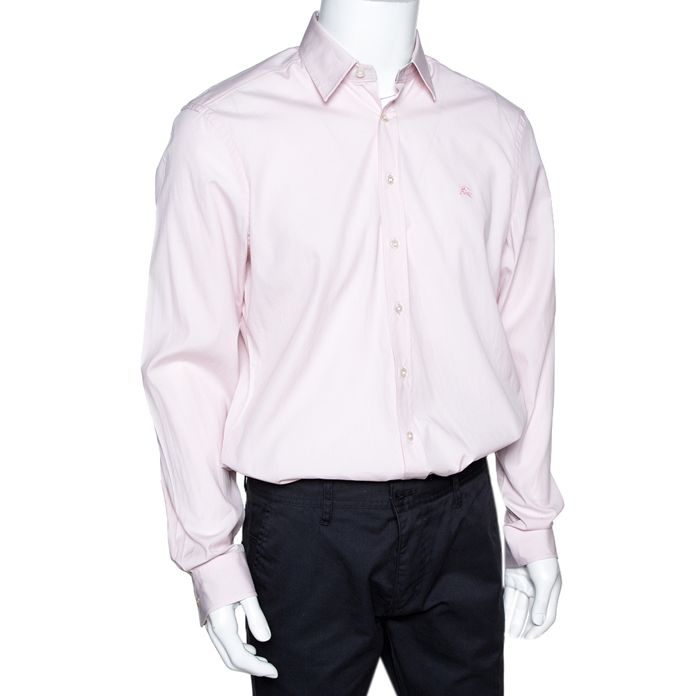 

Burberry Brit Pink Stretch Cotton Long Sleeve Button Front Shirt