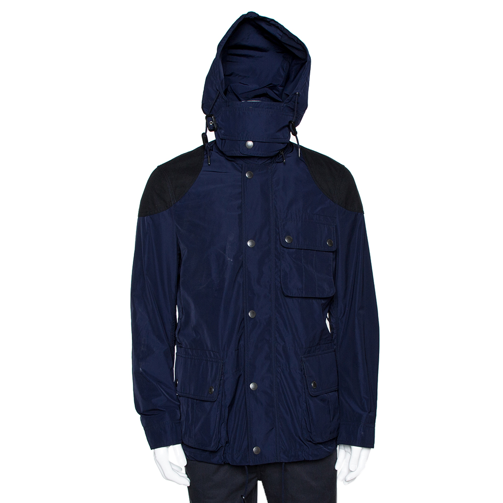 

Burberry Brit Navy Blue Zip Front Hooded Jacket