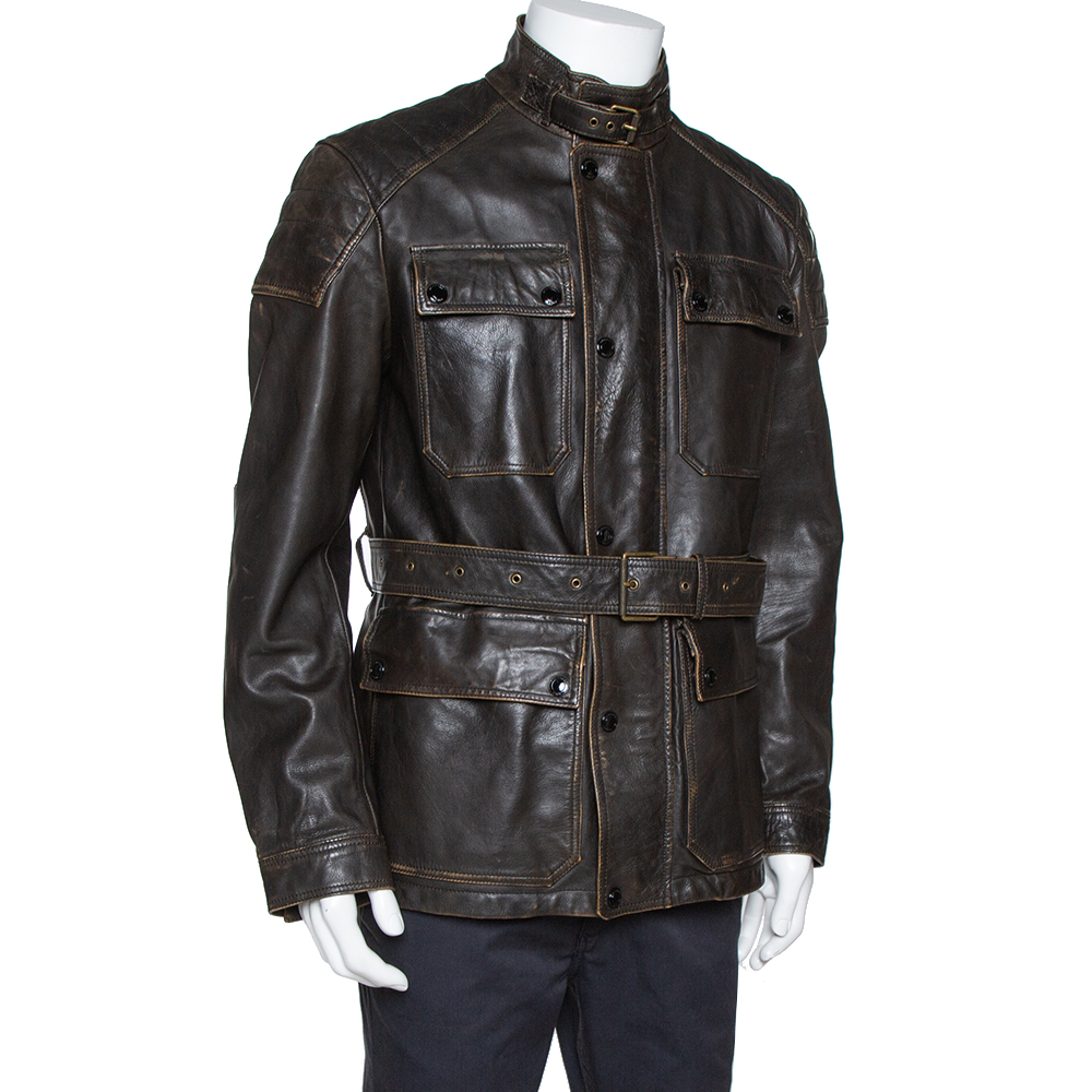 

Burberry Brit Brown Leather Belted Jacket