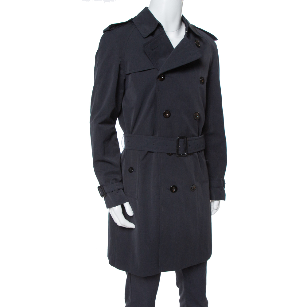 

Burberry Black Novacheck Lined Double Breasted Trench Coat