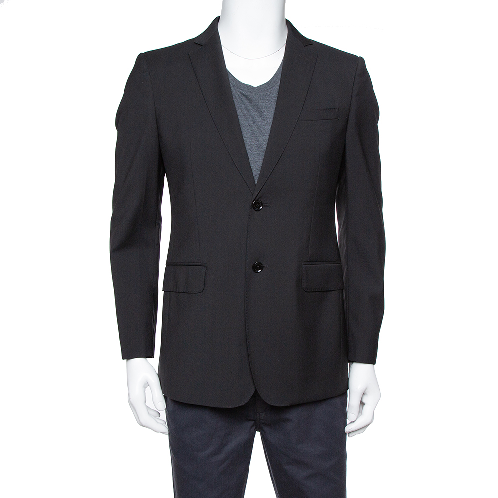 Pre-owned Burberry Black Wool Classic Tailored Blazer M