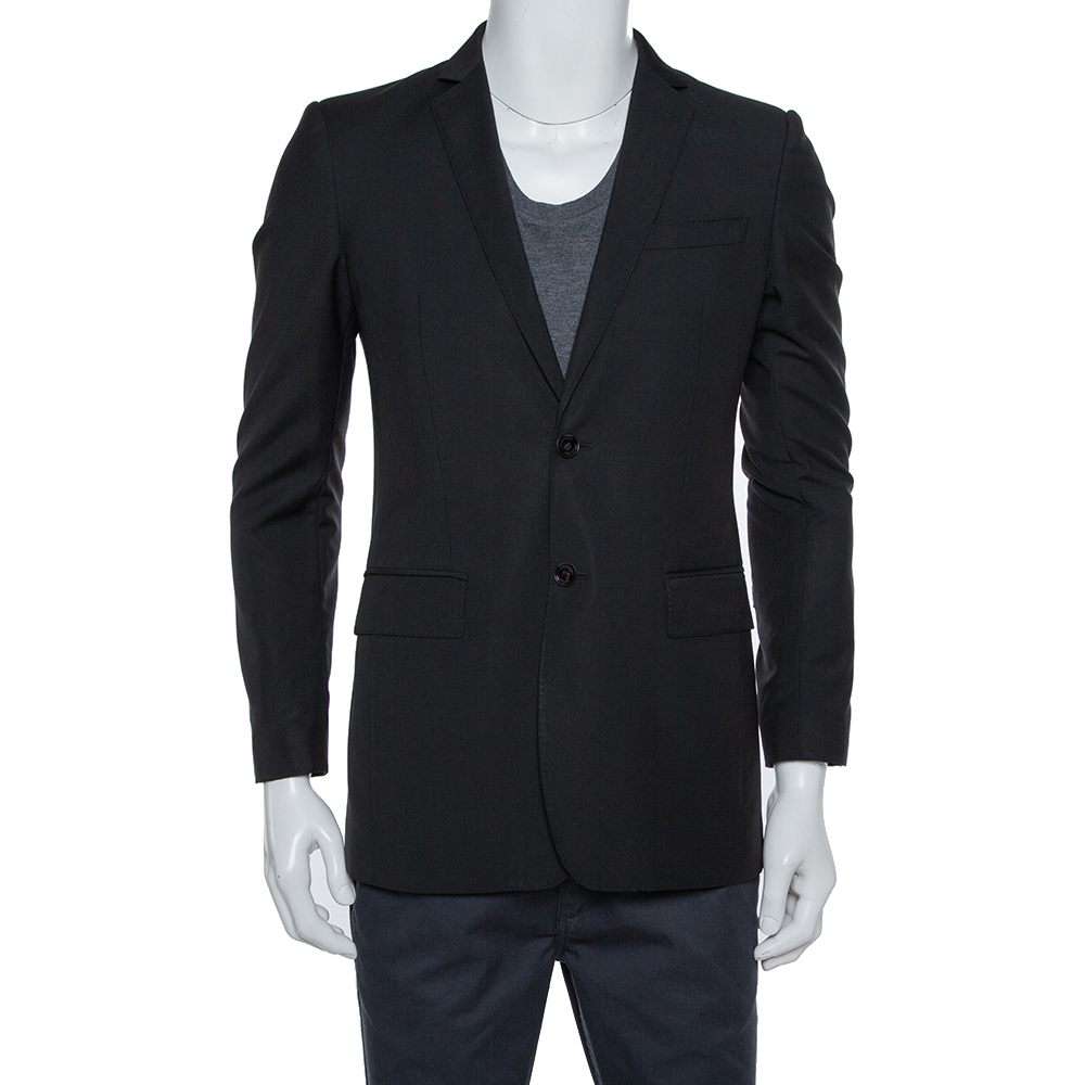 Pre-owned Burberry London Black Wool Classic Tailored Blazer S