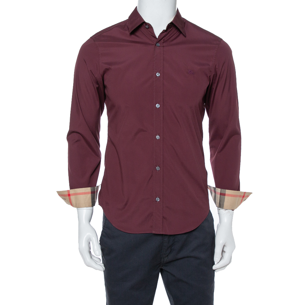 

Burberry Brit Burgundy Cotton Long Sleeve Shirt