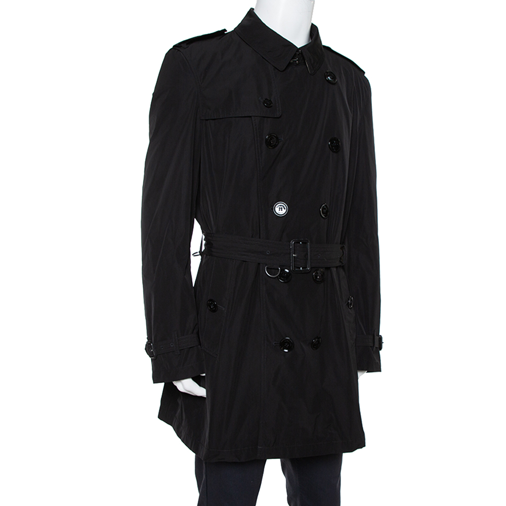

Burberry Black Synthetic Double Breasted Belted Trench Coat