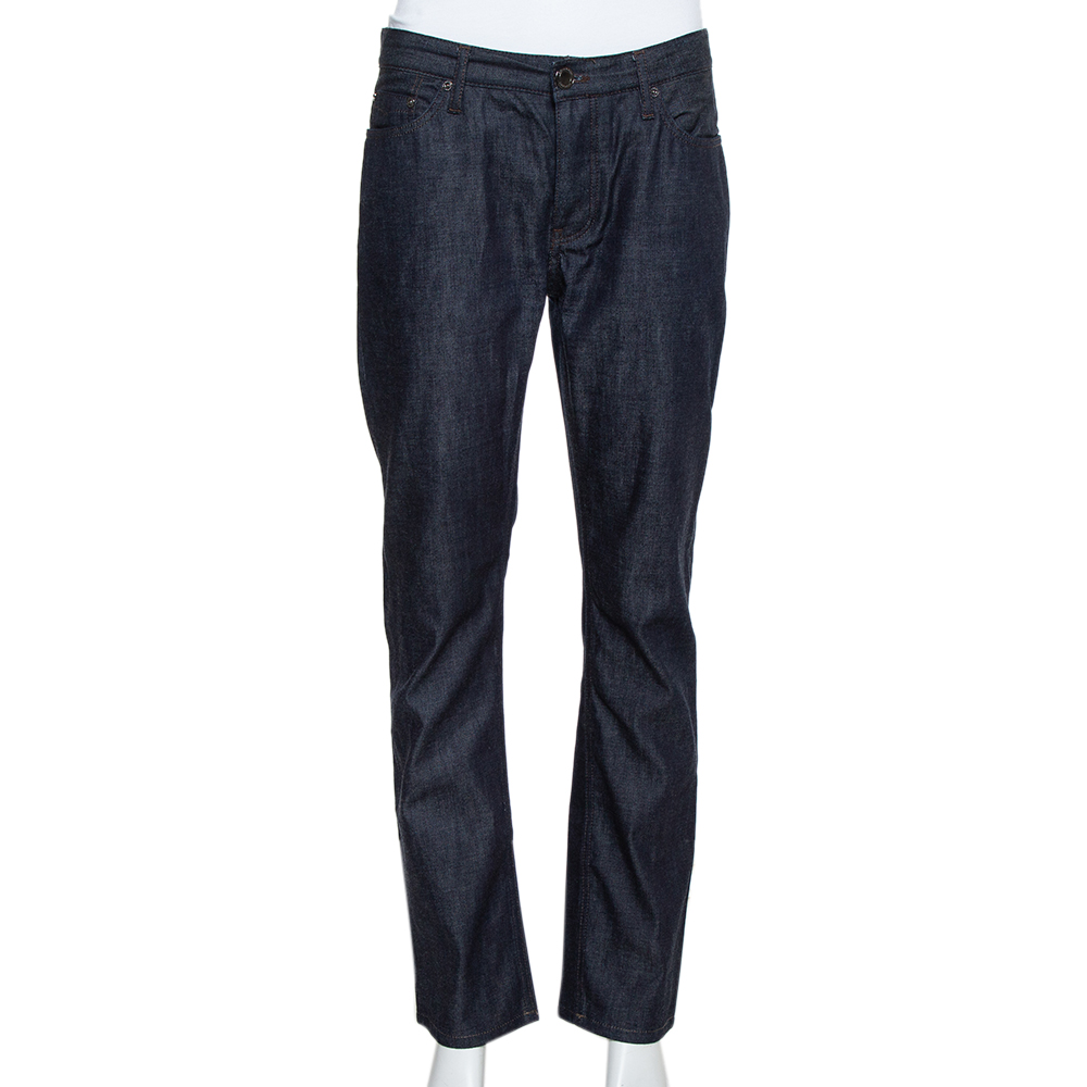 Pre-owned Burberry Navy Blue Denim Straight Leg Steadman Jeans S